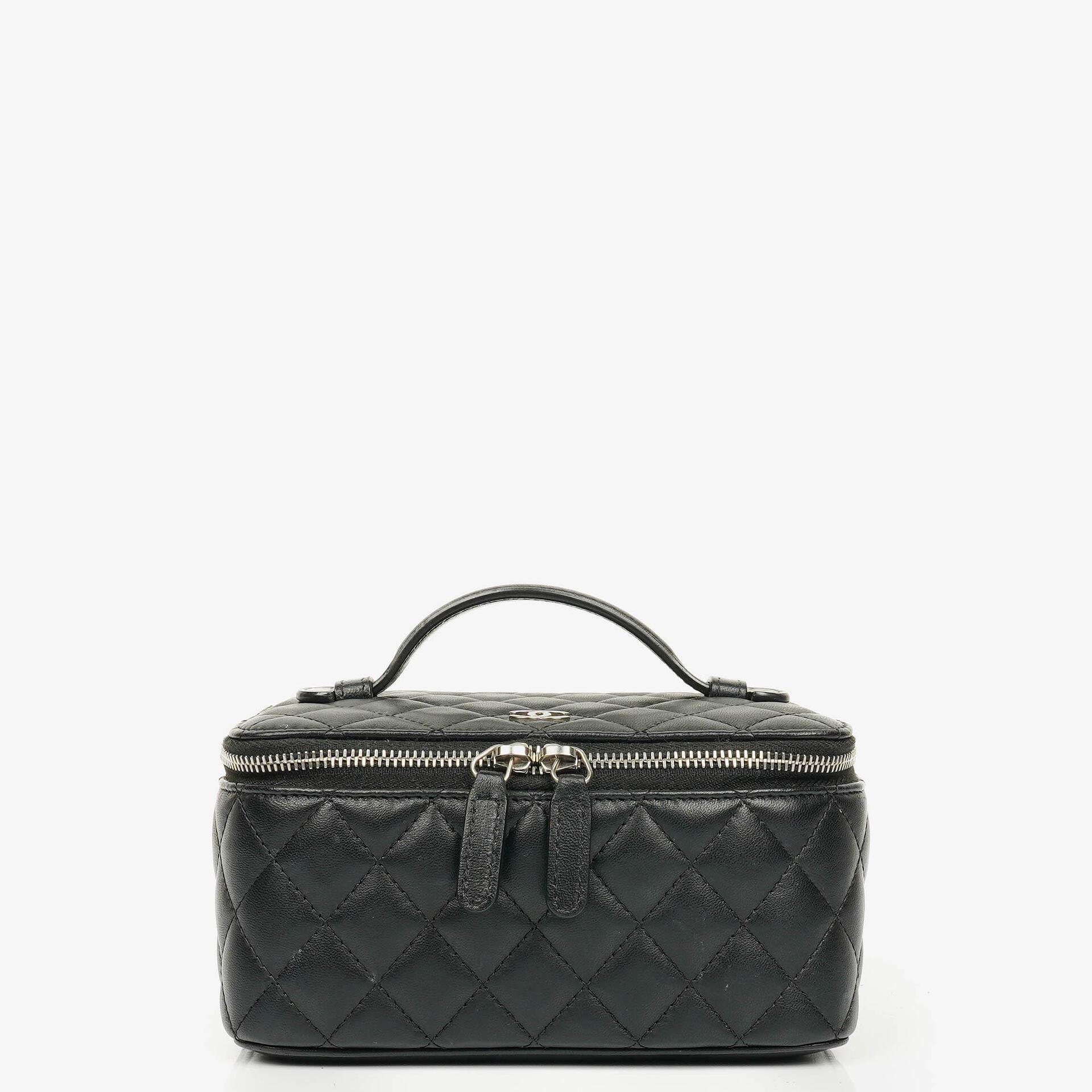Chanel Black Quilted Vanity Case