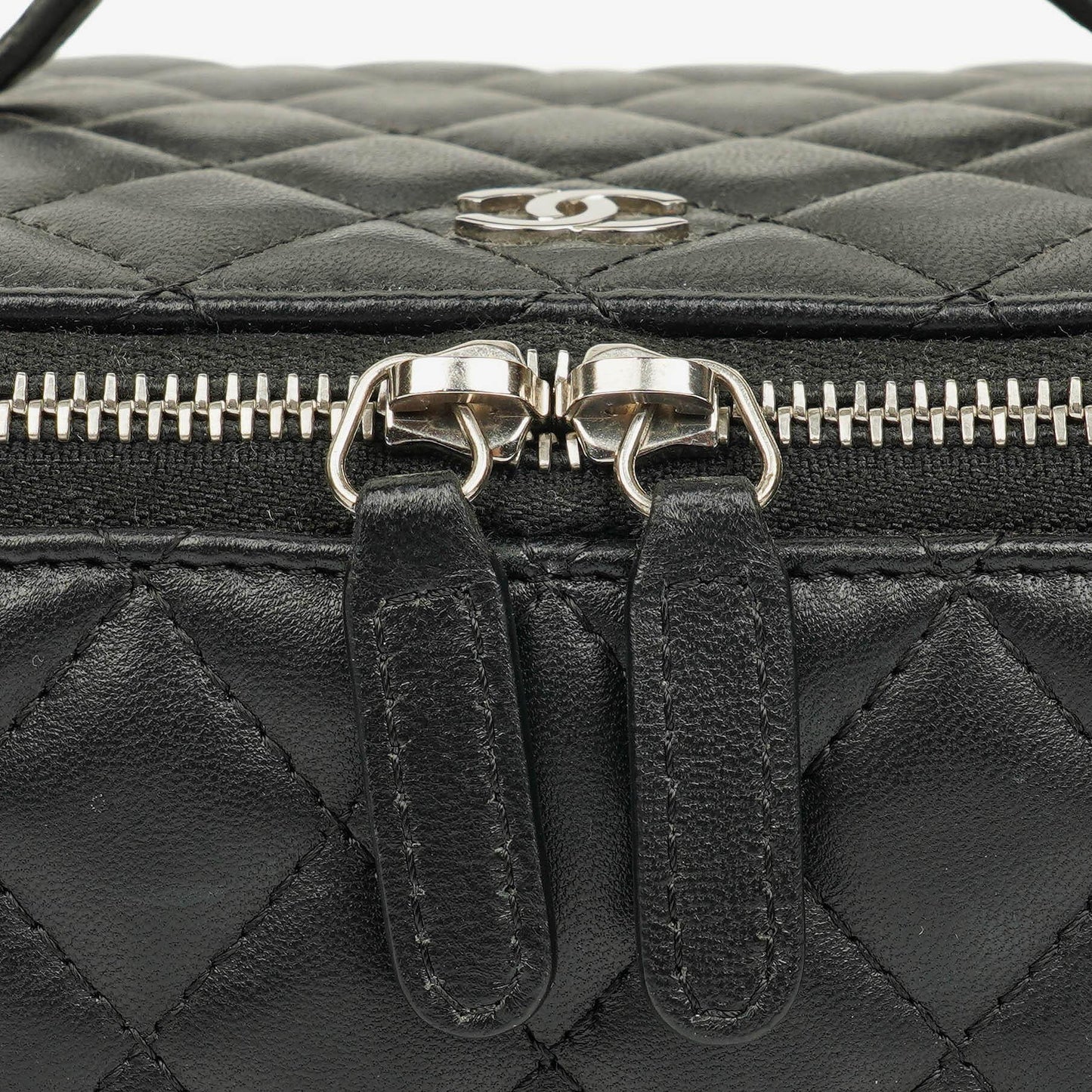 Chanel Black Quilted Vanity Case
