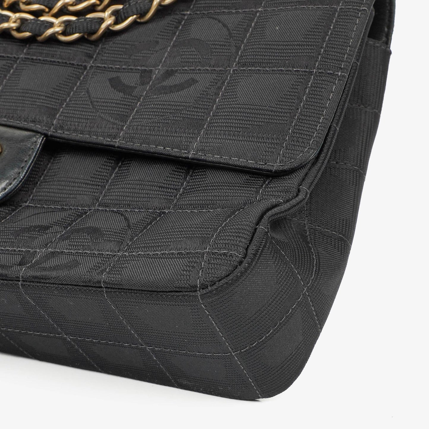 Chanel Black Travel Line Chocolate Bar Single Flap Bag