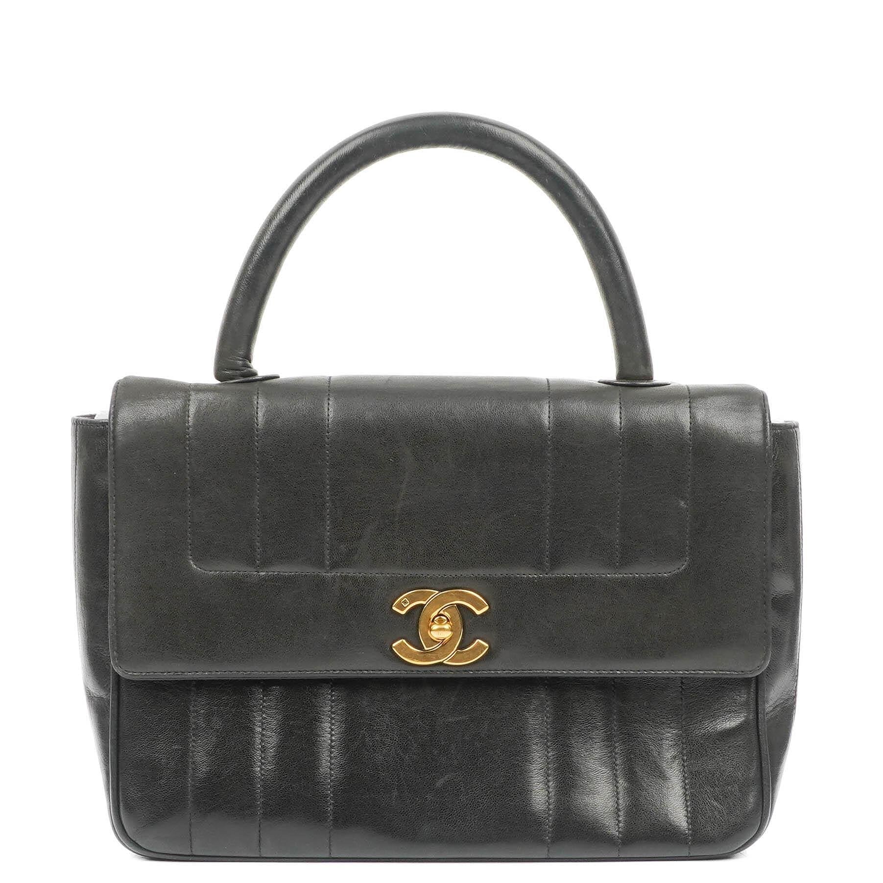 Chanel Black Vertical Quilted Lambskin Kelly Flap Bag