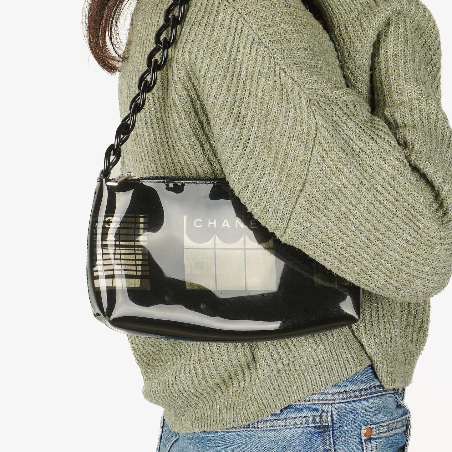 Chanel Black Vinyl Maison Window Print Shoulder Bag, 2003-2004