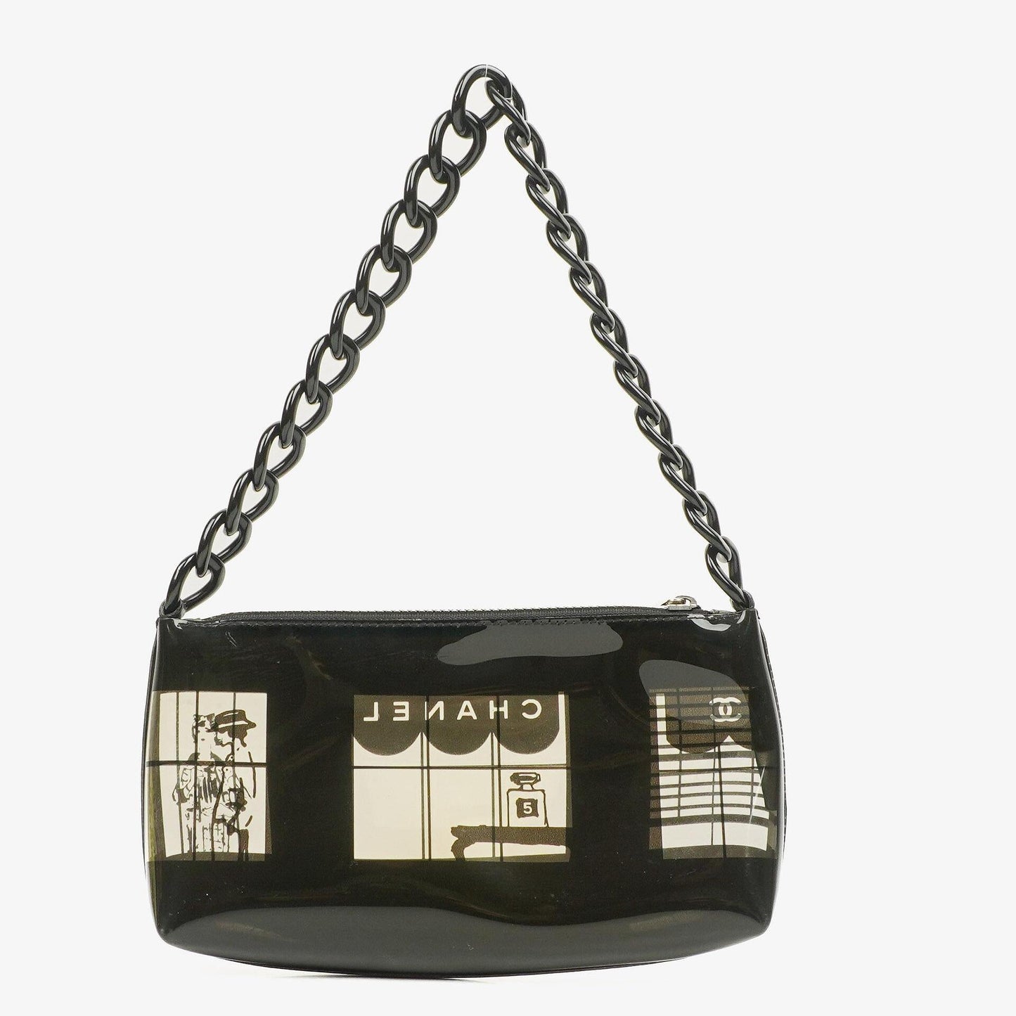 Chanel Black Vinyl Maison Window Print Shoulder Bag, 2003-2004
