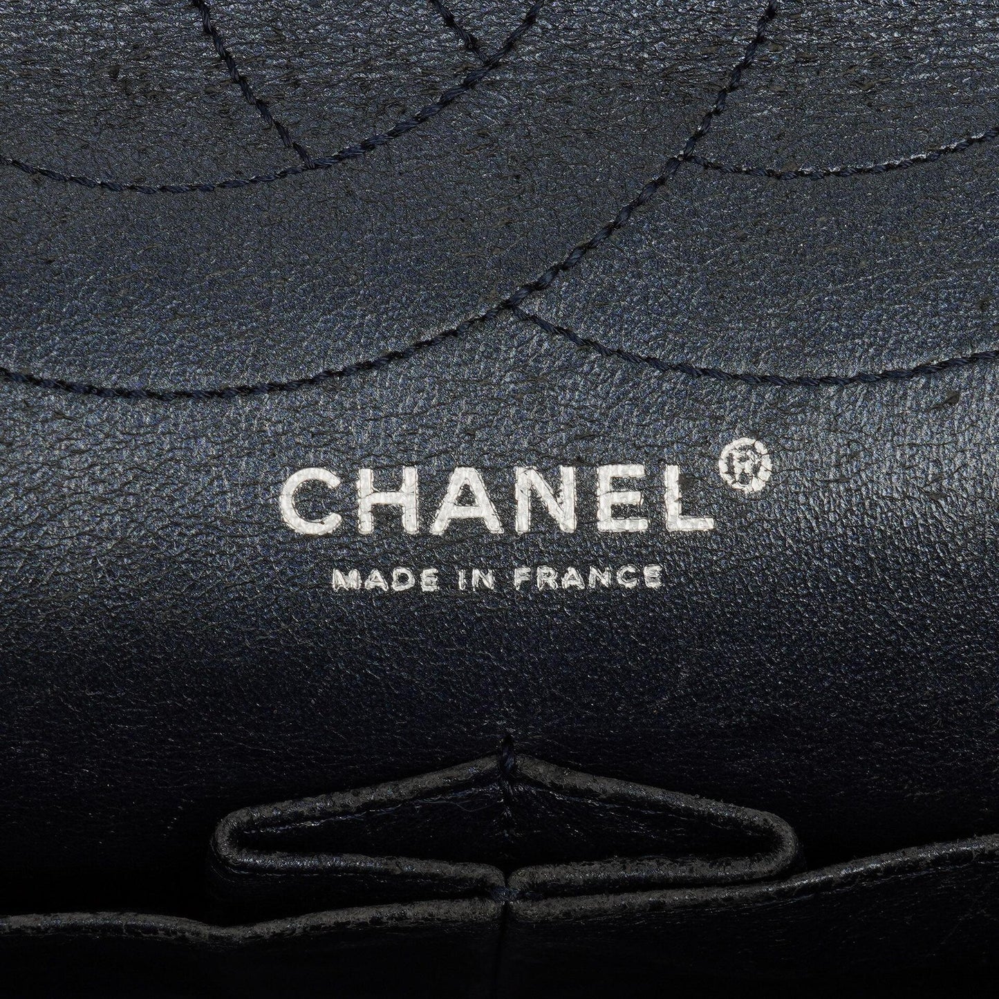 Chanel Blue Metallic Striped 2.55 Reissue Quilted Calfskin Leather 227 Jumbo Flap Bag