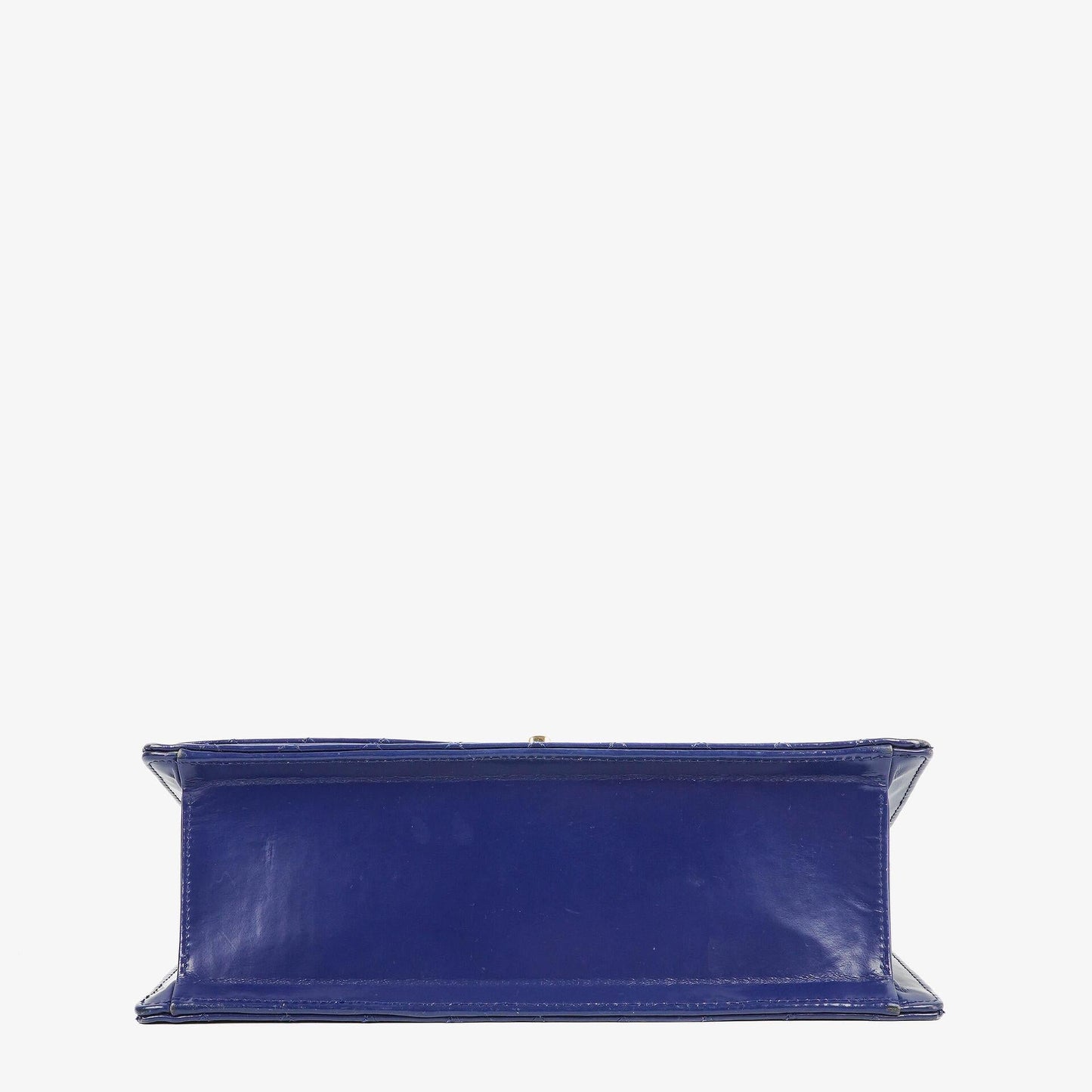Chanel Blue Quilted Patent Leather Long Flap Bag
