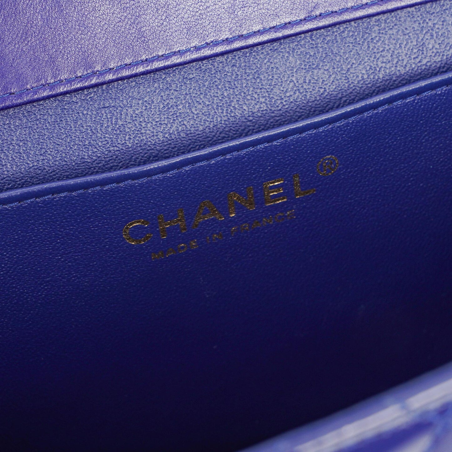 Chanel Blue Quilted Patent Leather Long Flap Bag