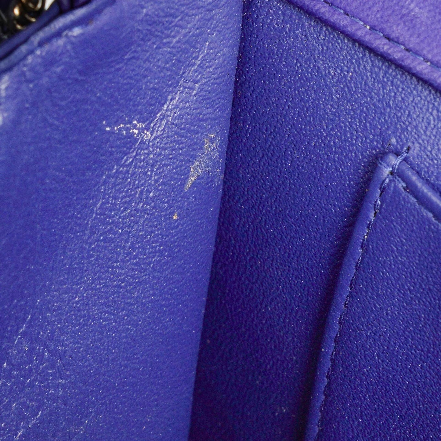 Chanel Blue Quilted Patent Leather Long Flap Bag