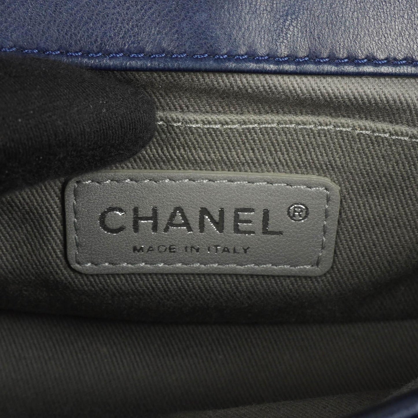 Chanel Small Boy Flap Bag Blue Velvet Ruthenium Hardware