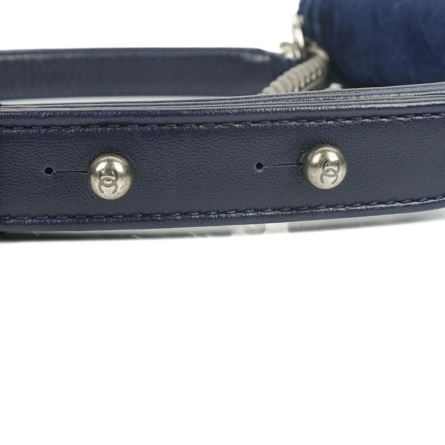 Chanel Small Boy Flap Bag Blue Velvet Ruthenium Hardware