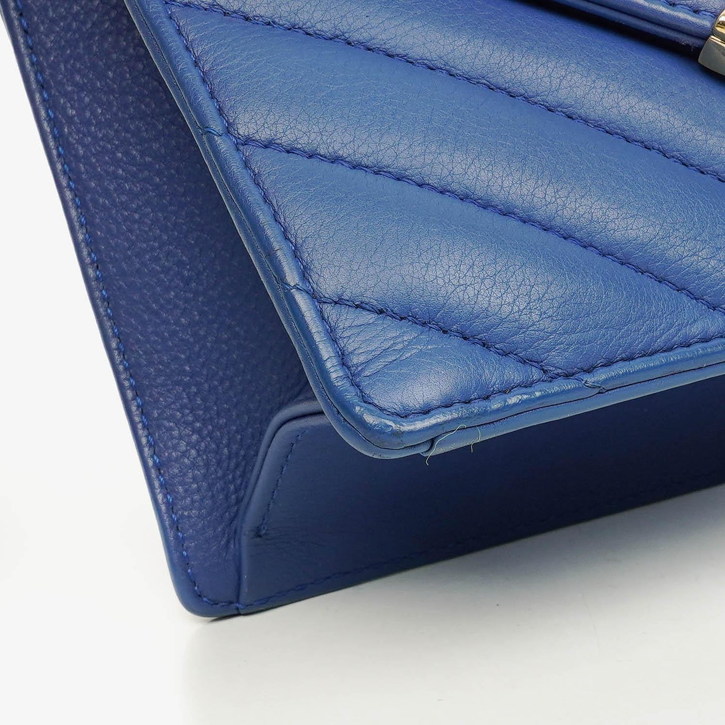 Chanel Blue Small Chevron Leather Envelope Flap Bag