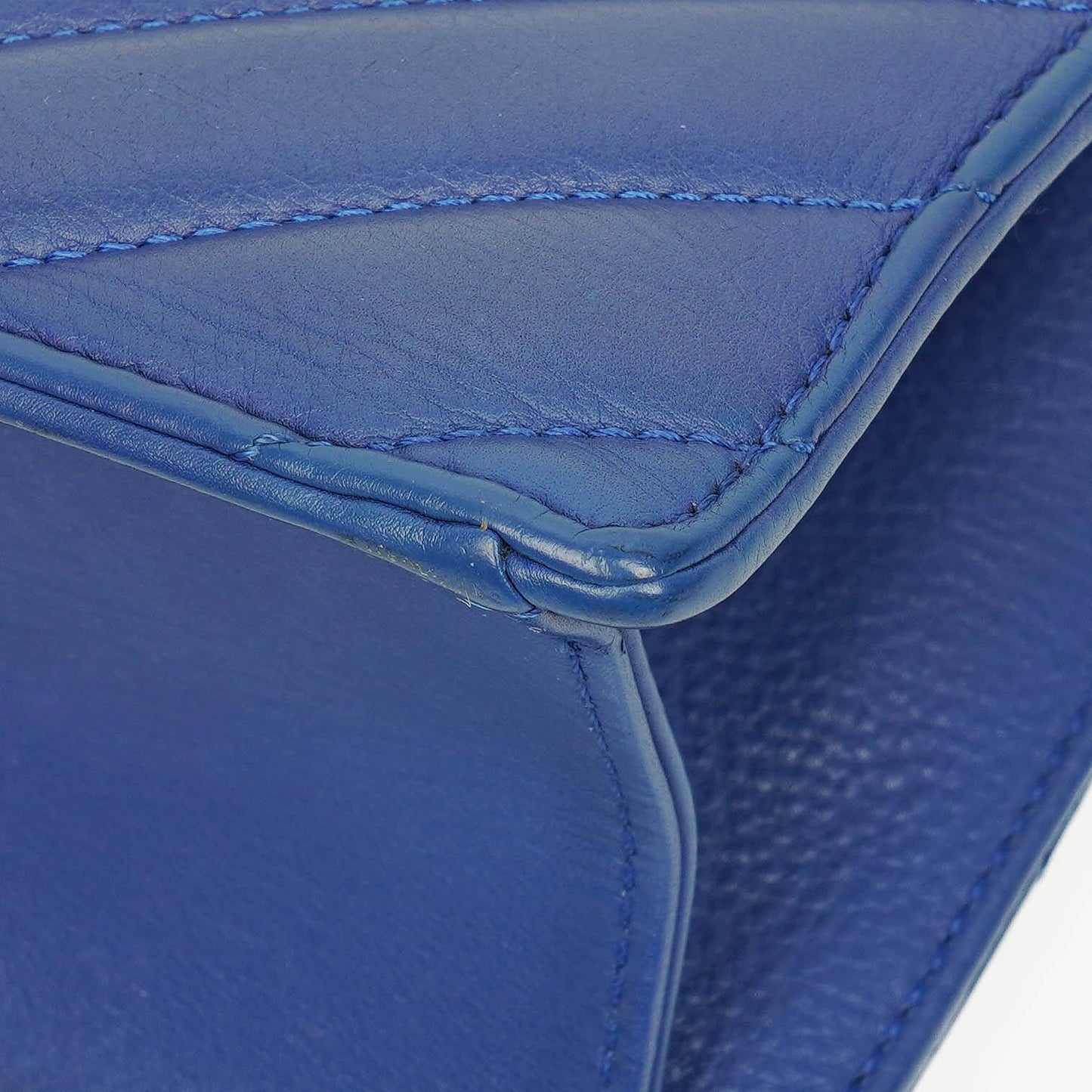 Chanel Blue Small Chevron Leather Envelope Flap Bag
