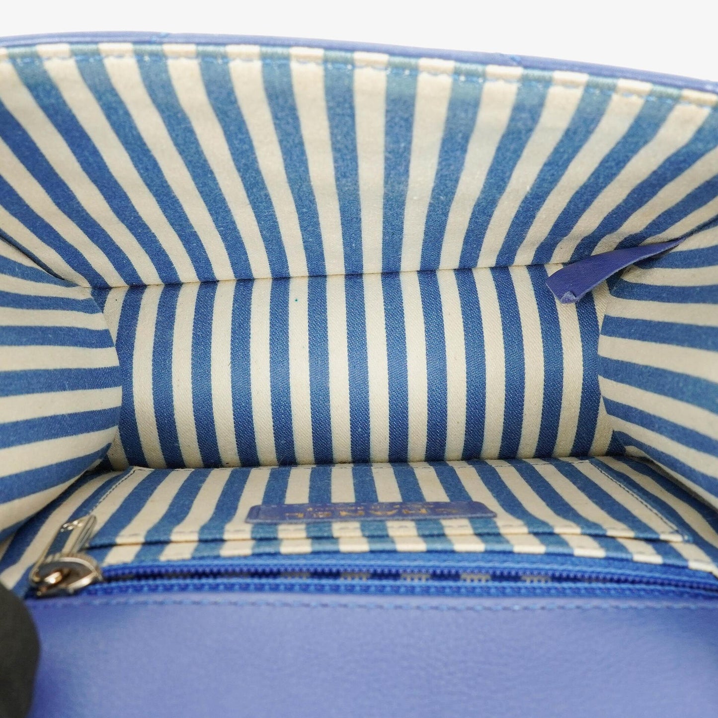 Chanel Blue Small Chevron Leather Envelope Flap Bag