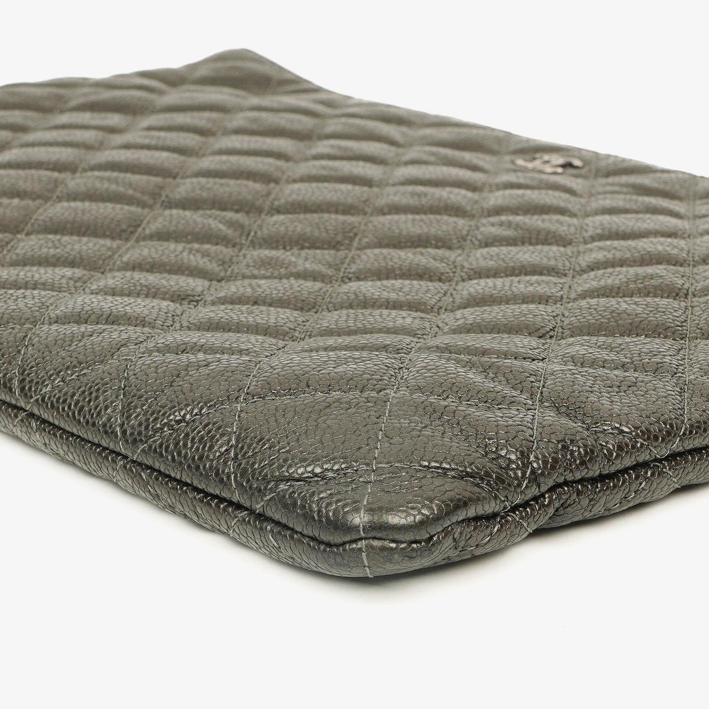 Chanel Boy Cosmetic Case Large Metallic Caviar Quilted