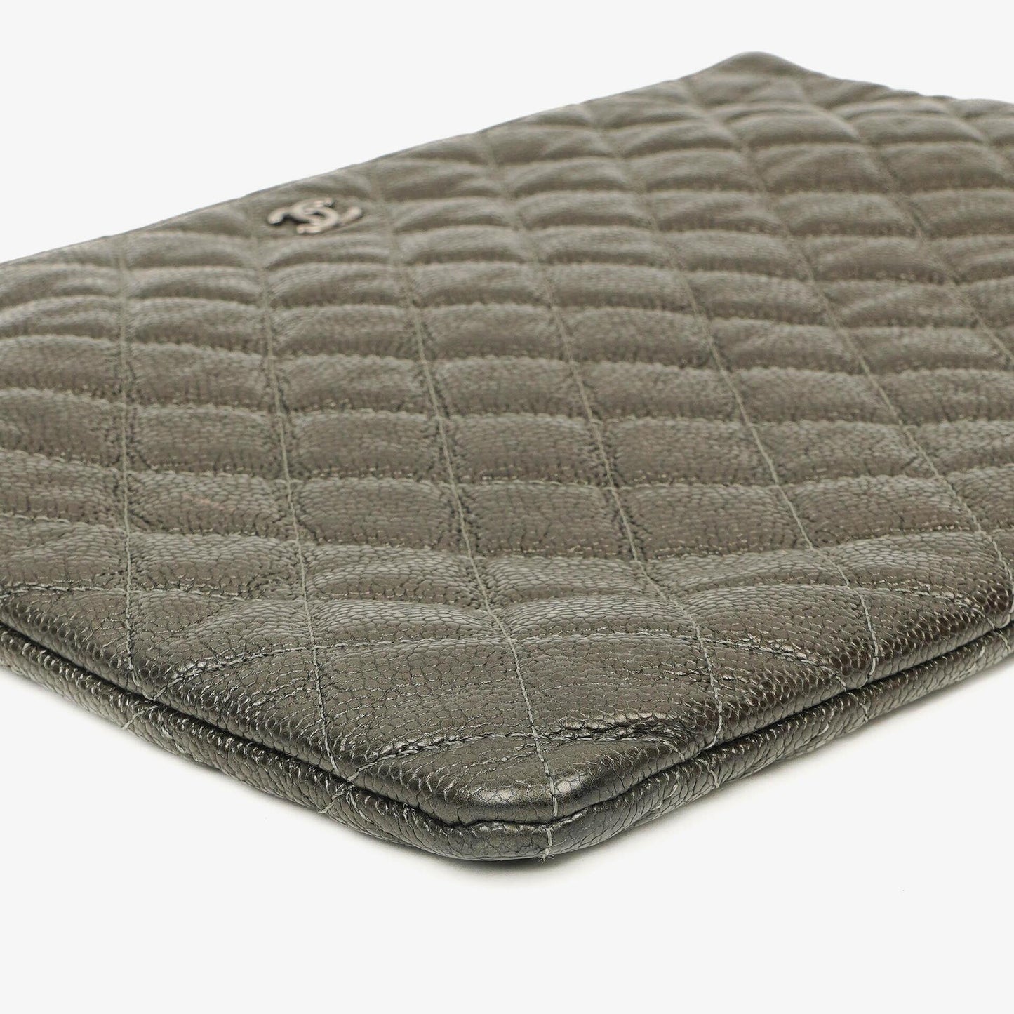 Chanel Boy Cosmetic Case Large Metallic Caviar Quilted