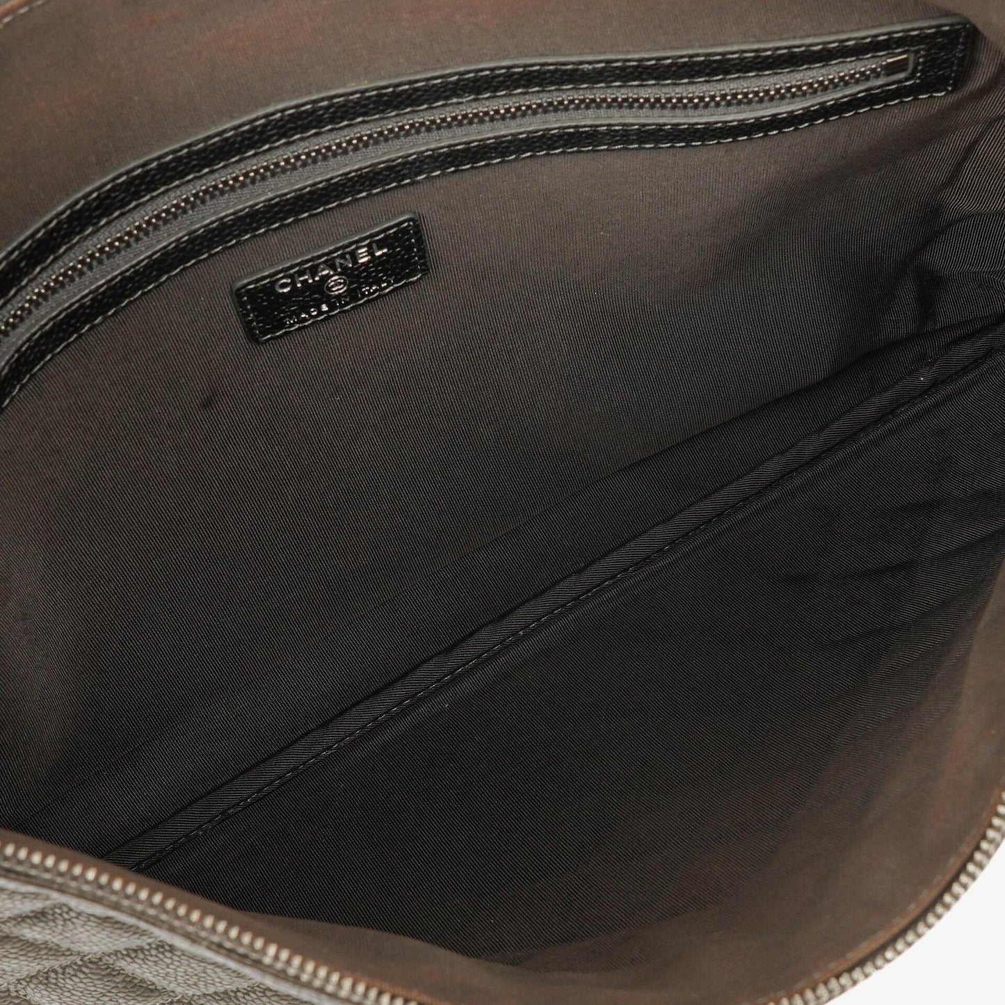 Chanel Boy Cosmetic Case Large Metallic Caviar Quilted
