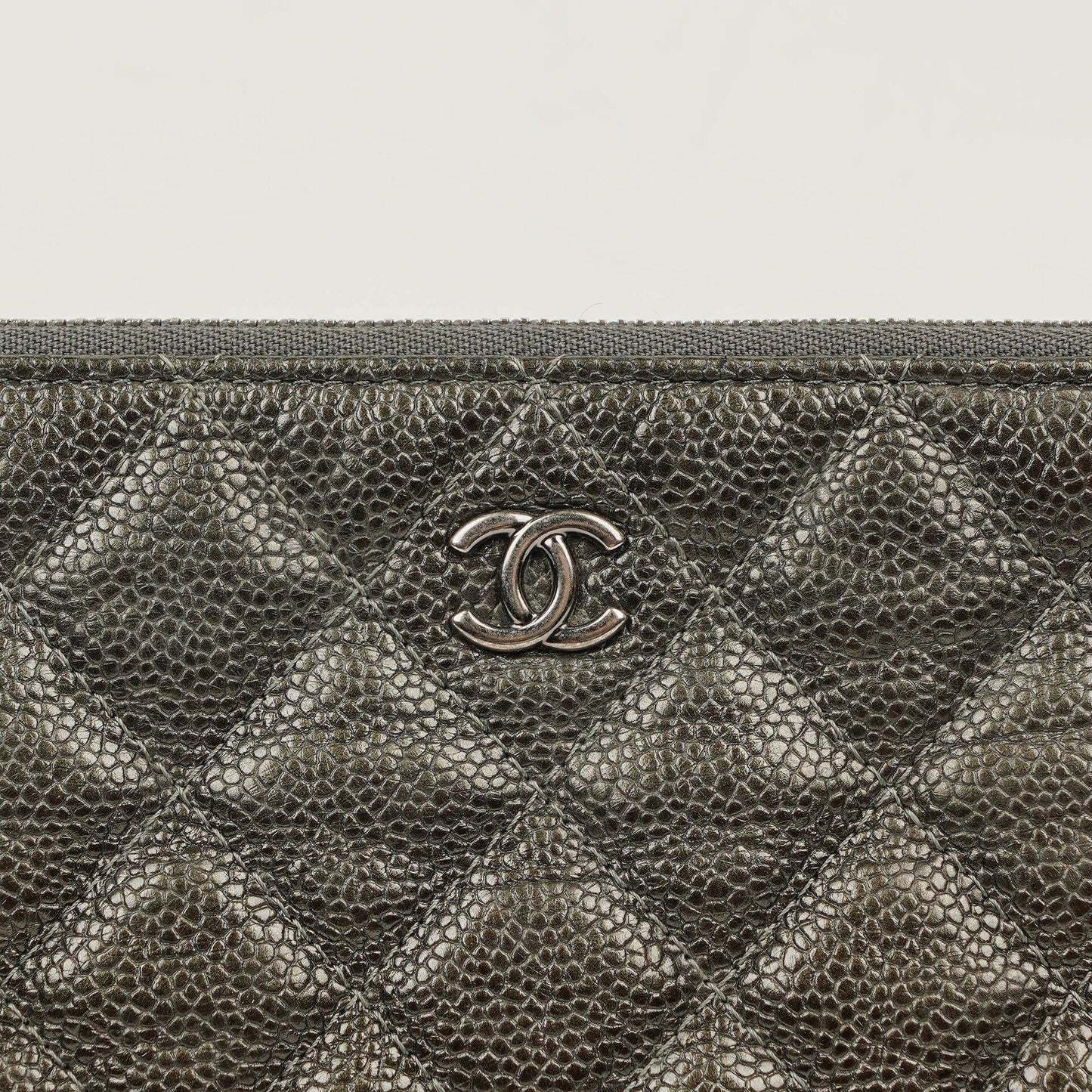 Chanel Boy Cosmetic Case Large Metallic Caviar Quilted