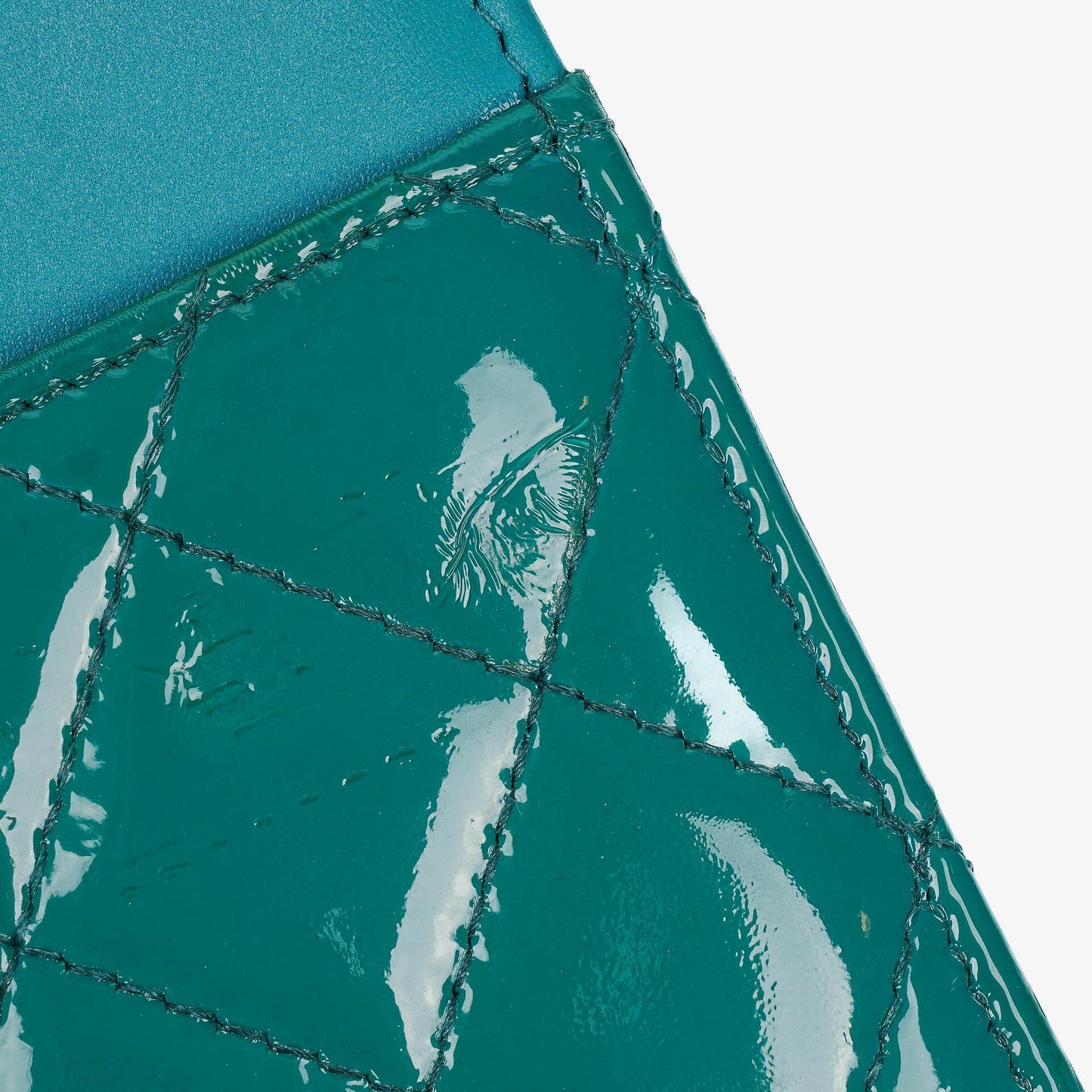 Chanel Boy Wallet On Chain Bag Turquoise Patent Leather Silver-Tone Hardware