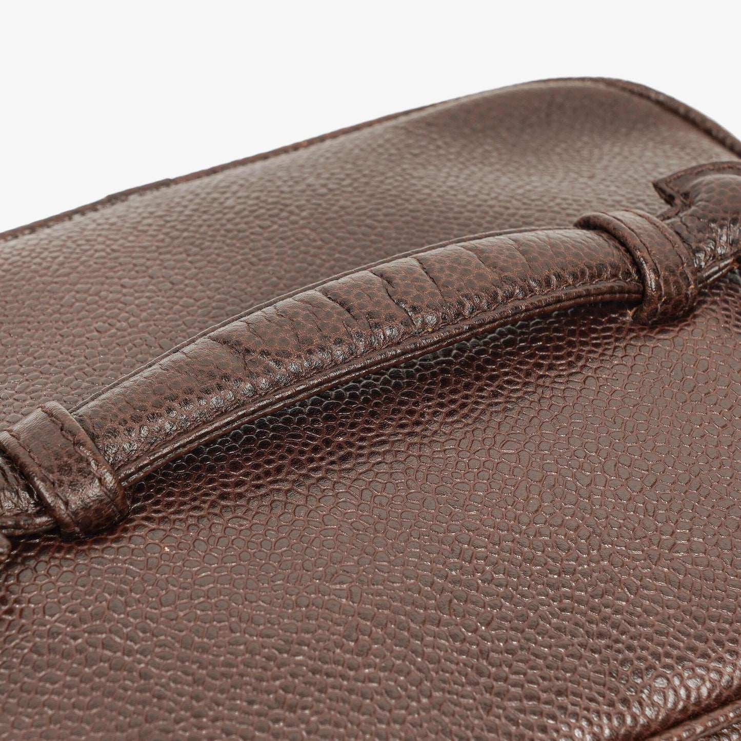 Chanel Brown Caviar Quilted Leather Timeless Cosmetic Case