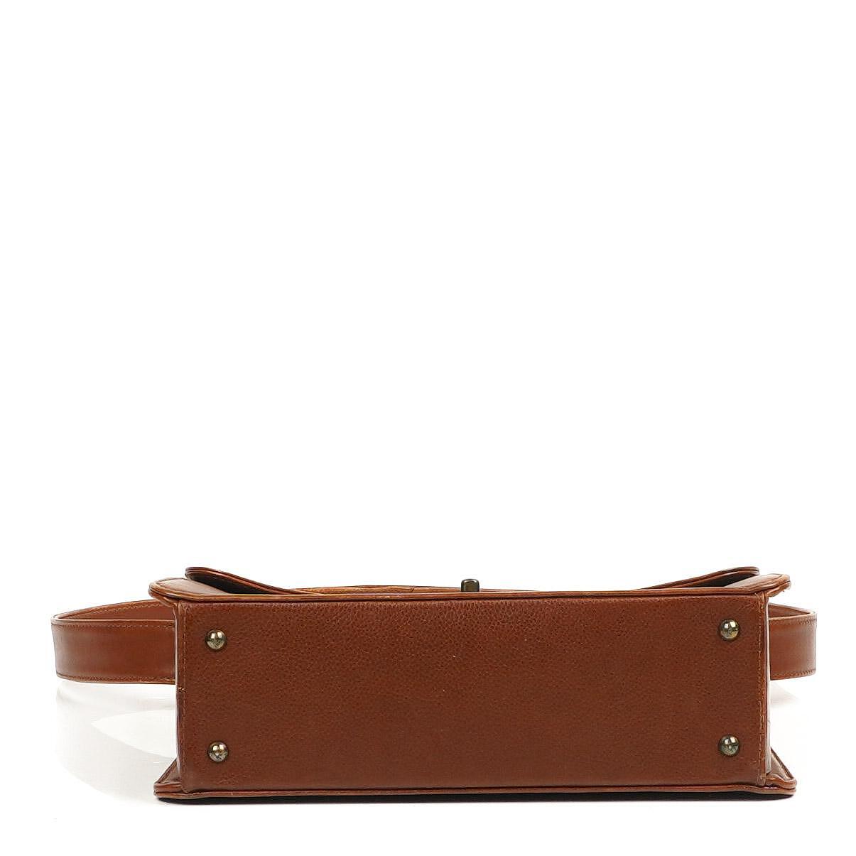 Chanel Brown Grained Calfskin Flap Shoulder Bag with Distressed Gold Hardware, 1996-1997