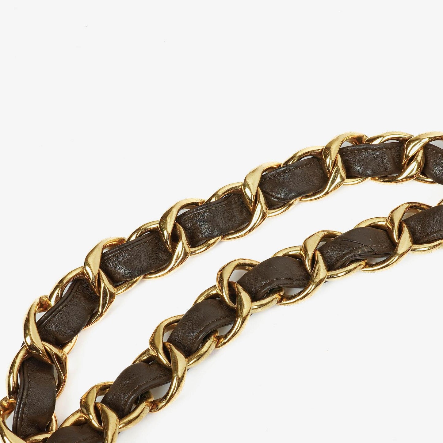 Chanel Brown Leather CC Logo Chain Tote Bag