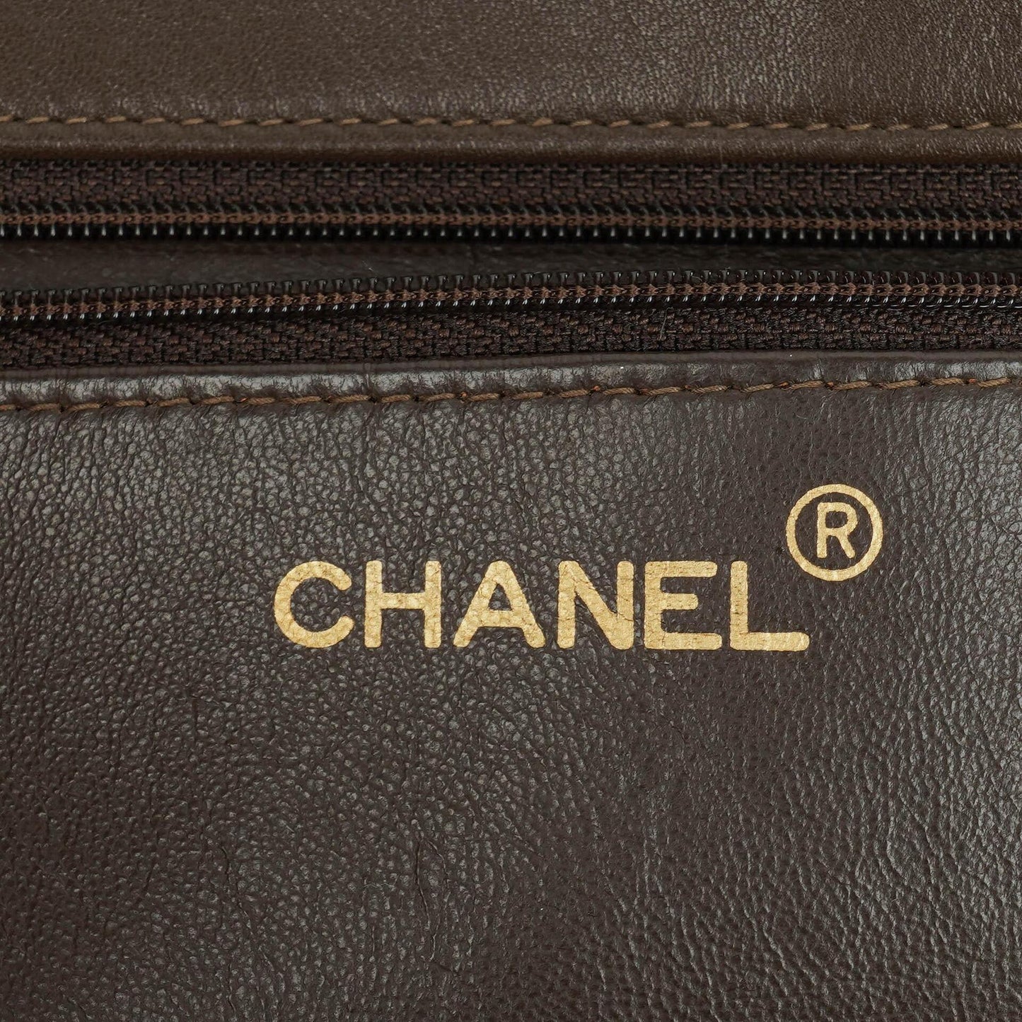 Chanel Brown Leather CC Logo Chain Tote Bag