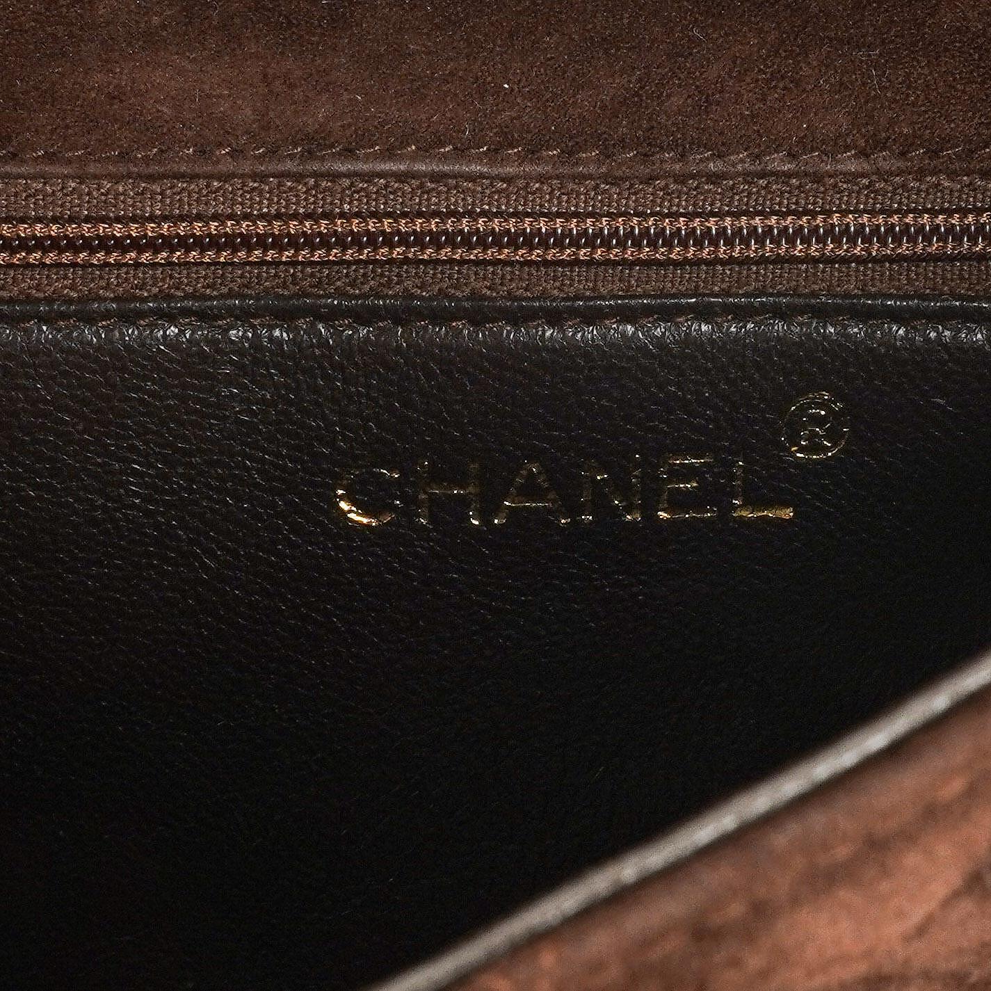 Chanel Brown Quilted Suede Tassel Flap Bag, 1989-1991