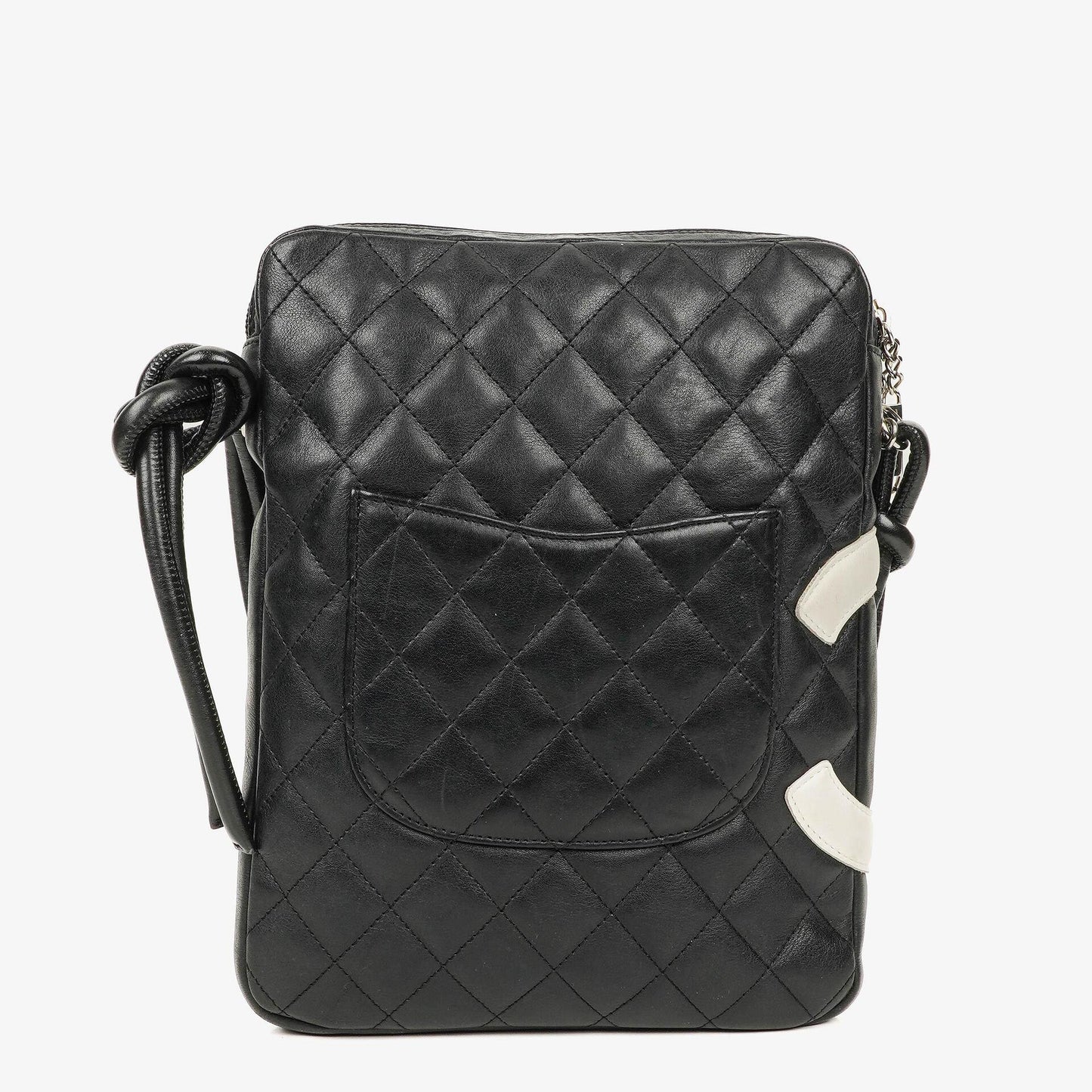 Chanel Cambon Black Leather Quilted Medium Messenger Bag
