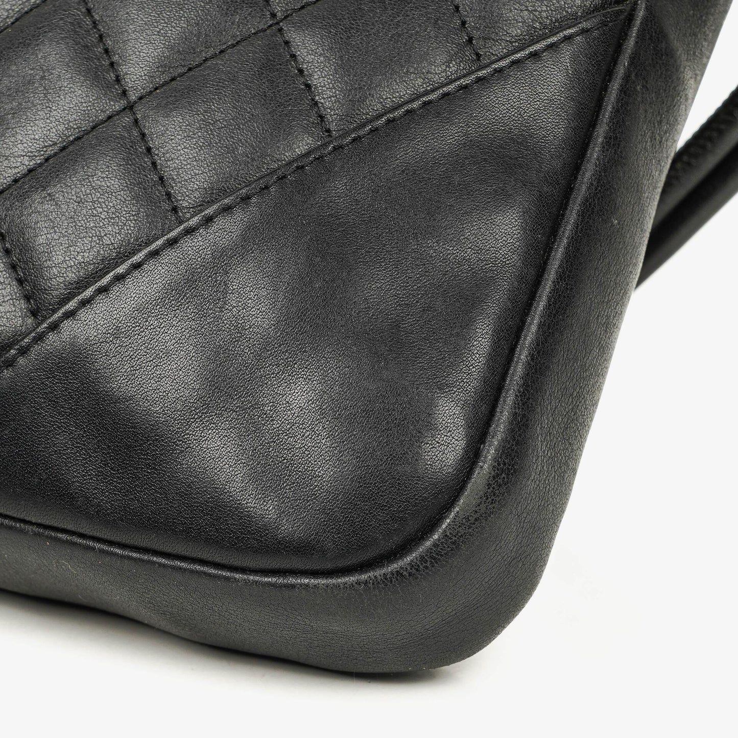 Chanel Cambon Black Leather Quilted Medium Messenger Bag