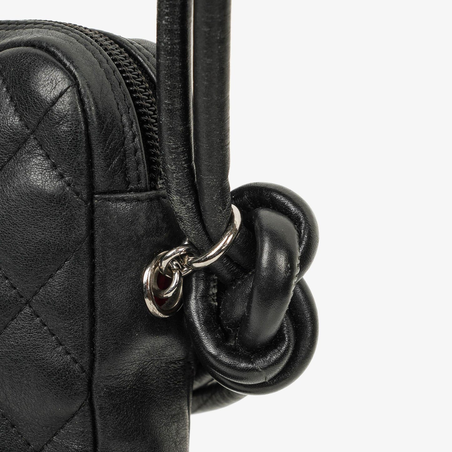 Chanel Cambon Black Leather Quilted Medium Messenger Bag