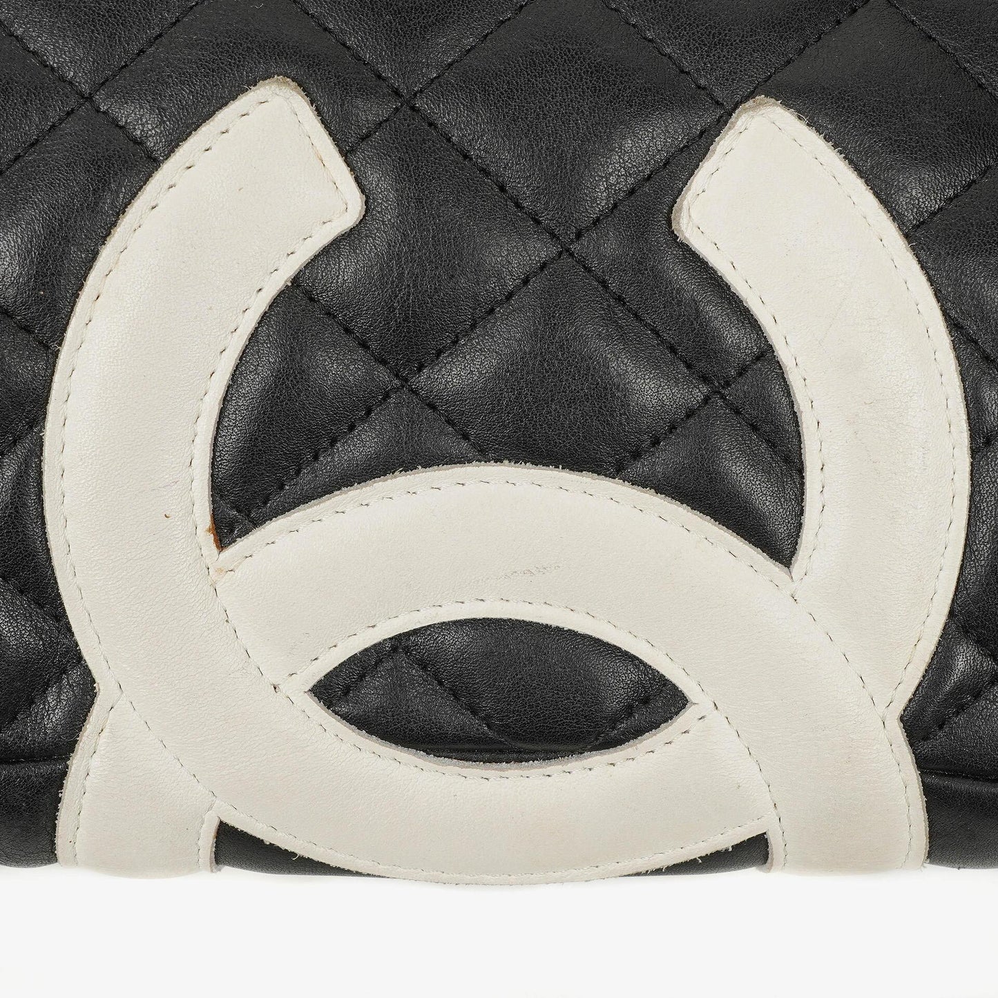 Chanel Cambon Black Leather Quilted Medium Messenger Bag