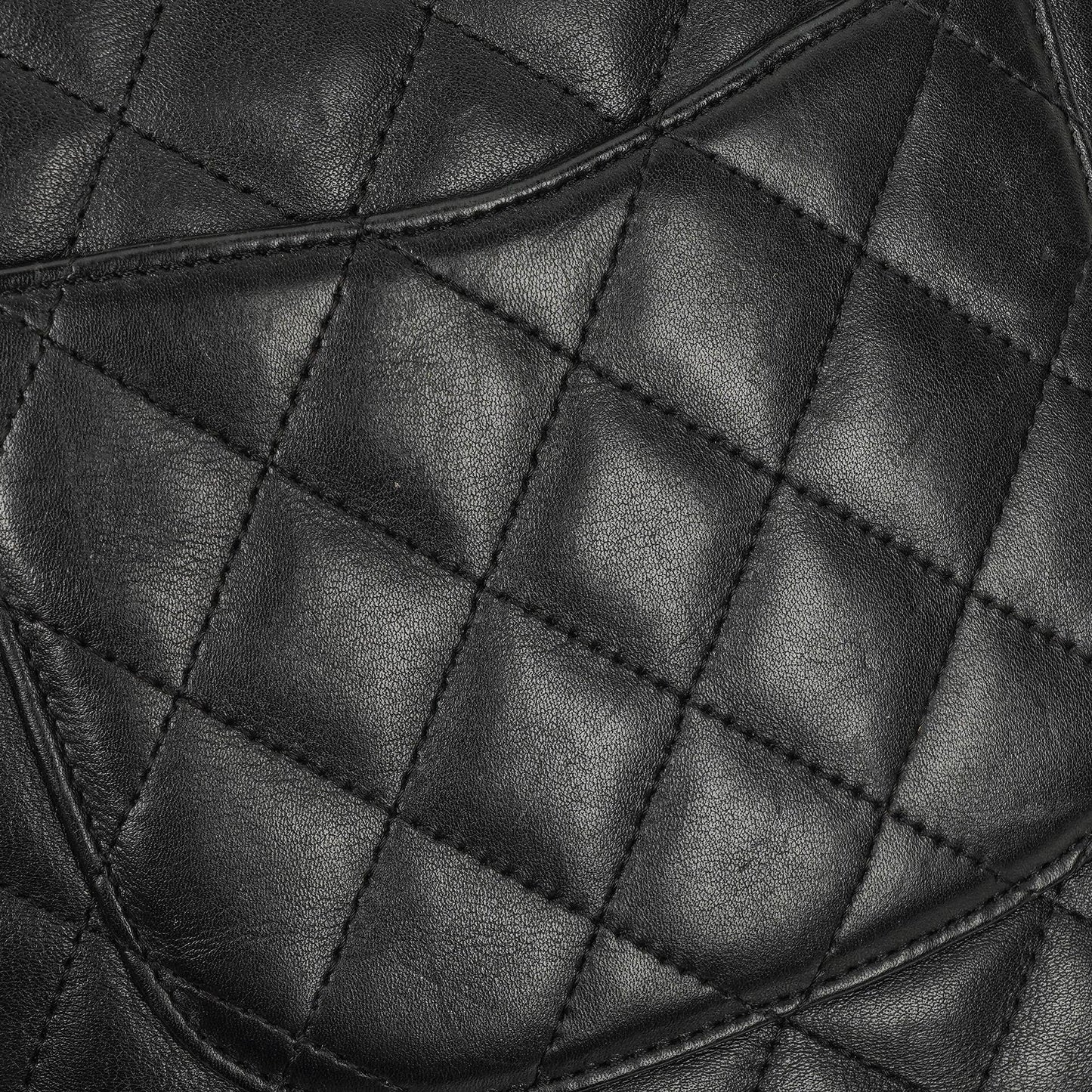 Chanel Cambon Black Leather Quilted Medium Messenger Bag