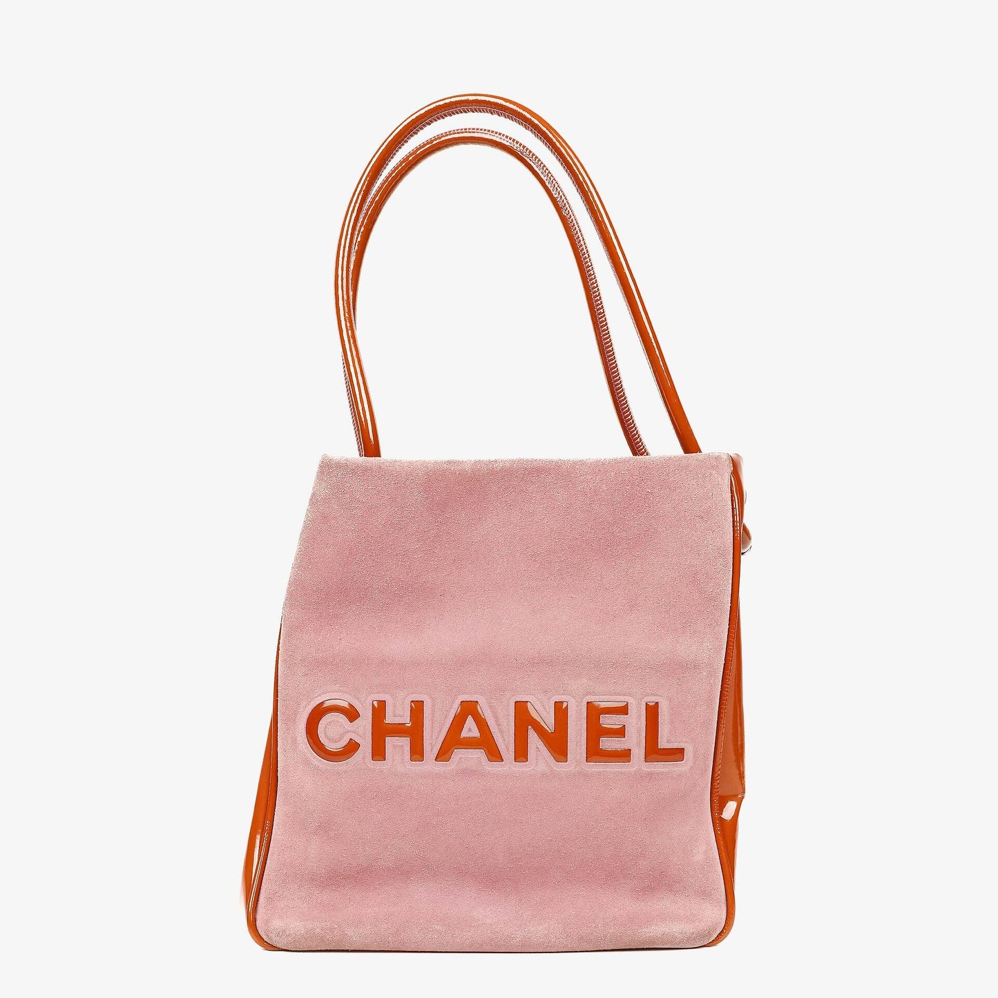 Chanel Camellia Pink Suede And Patent Leather Tote Bag