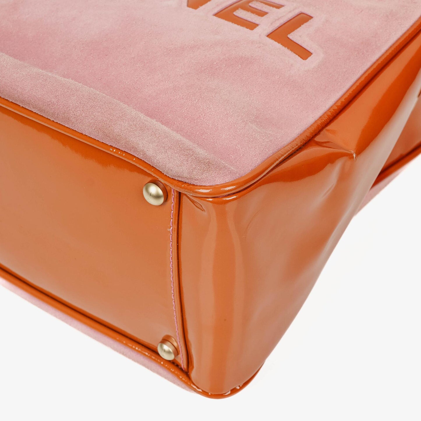 Chanel Camellia Pink Suede And Patent Leather Tote Bag