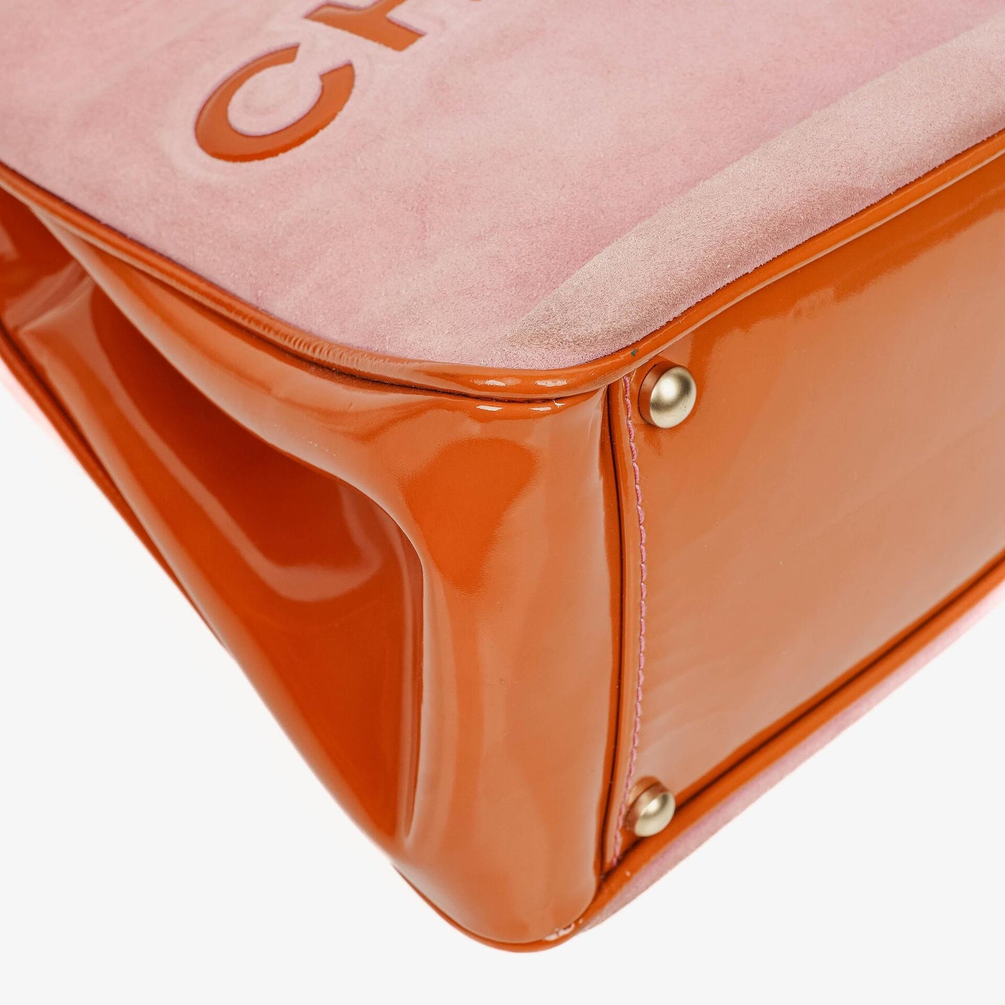 Chanel Camellia Pink Suede And Patent Leather Tote Bag