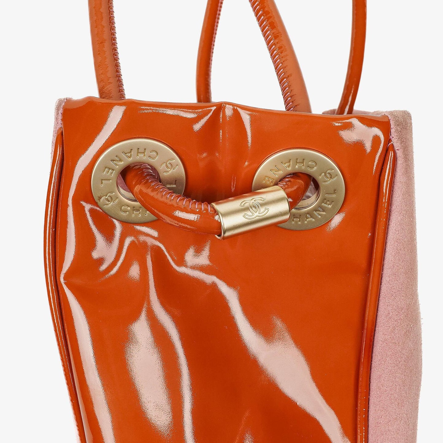 Chanel Camellia Pink Suede And Patent Leather Tote Bag
