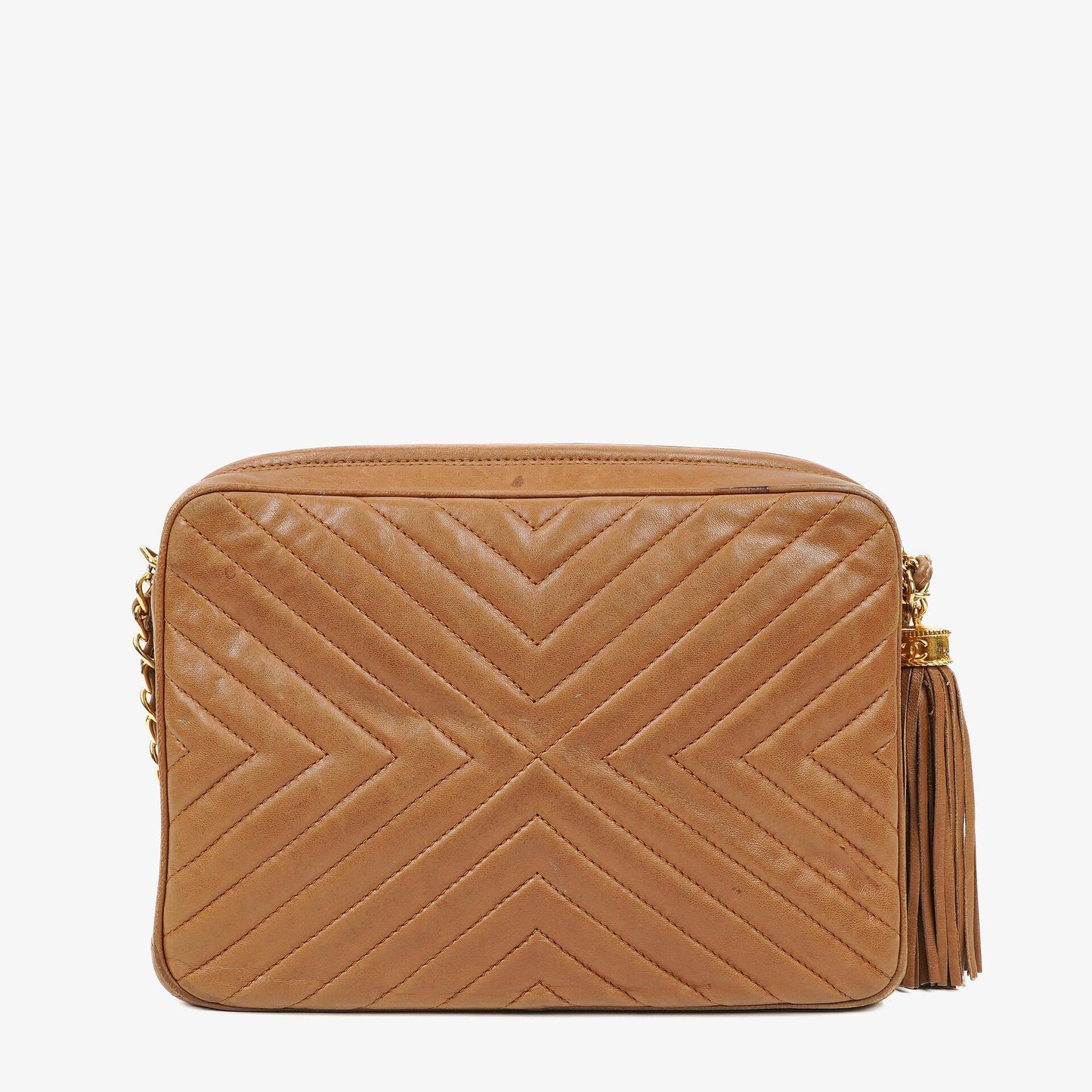 Chanel Camera Tassel Brown Leather Crossbody Bag