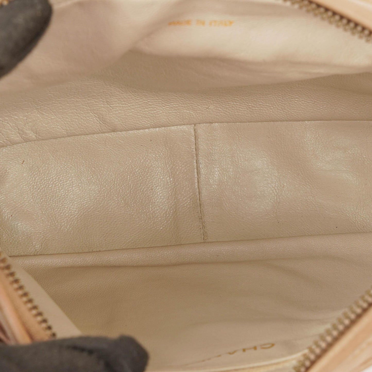 Chanel Camera Tassel CC Beige Quilted Lambskin Bag