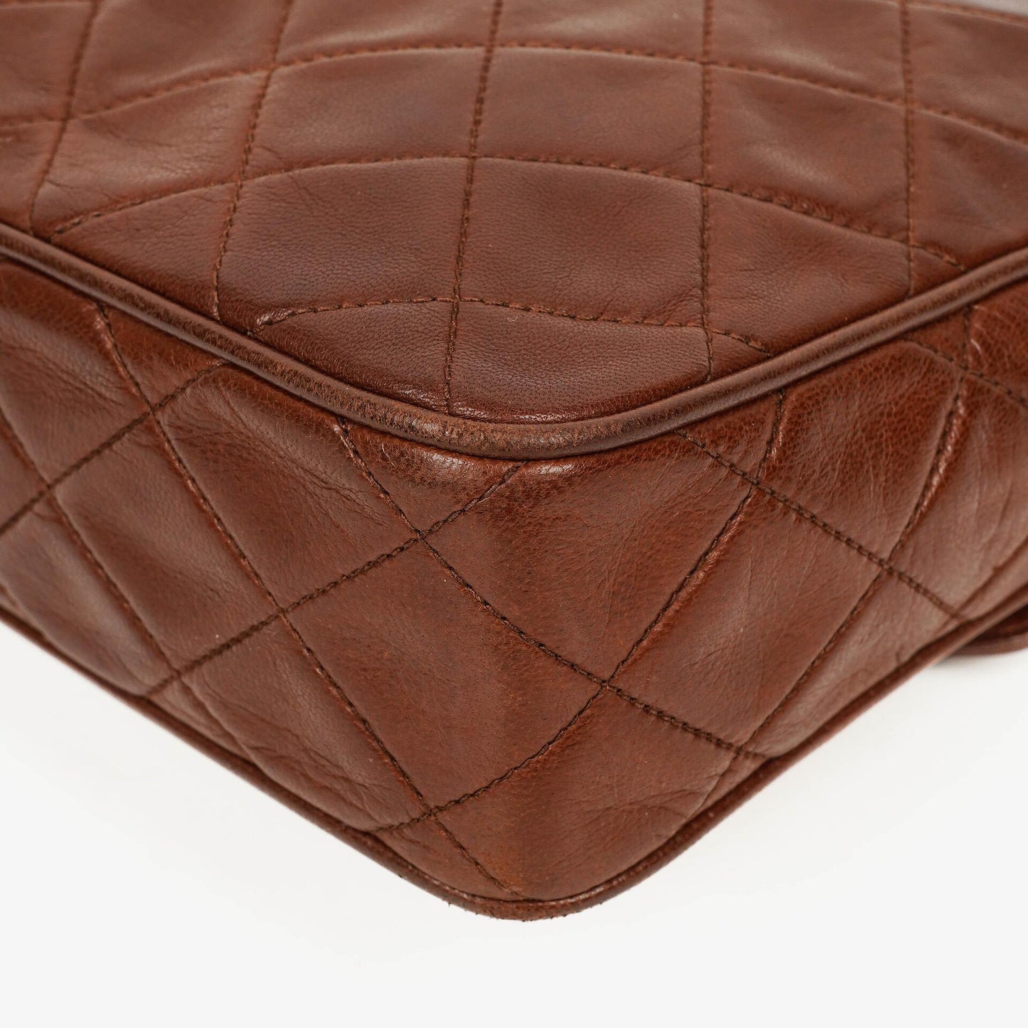 Chanel Camera Tassel CC Brown Quilted Lambskin Bag