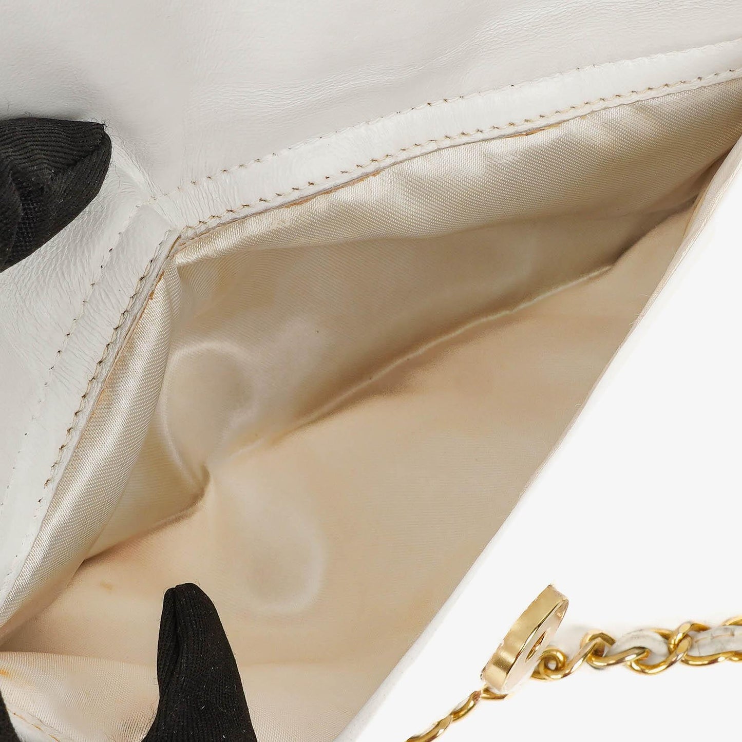 Chanel Camera Tassel CC White Quilted Lambskin Bag