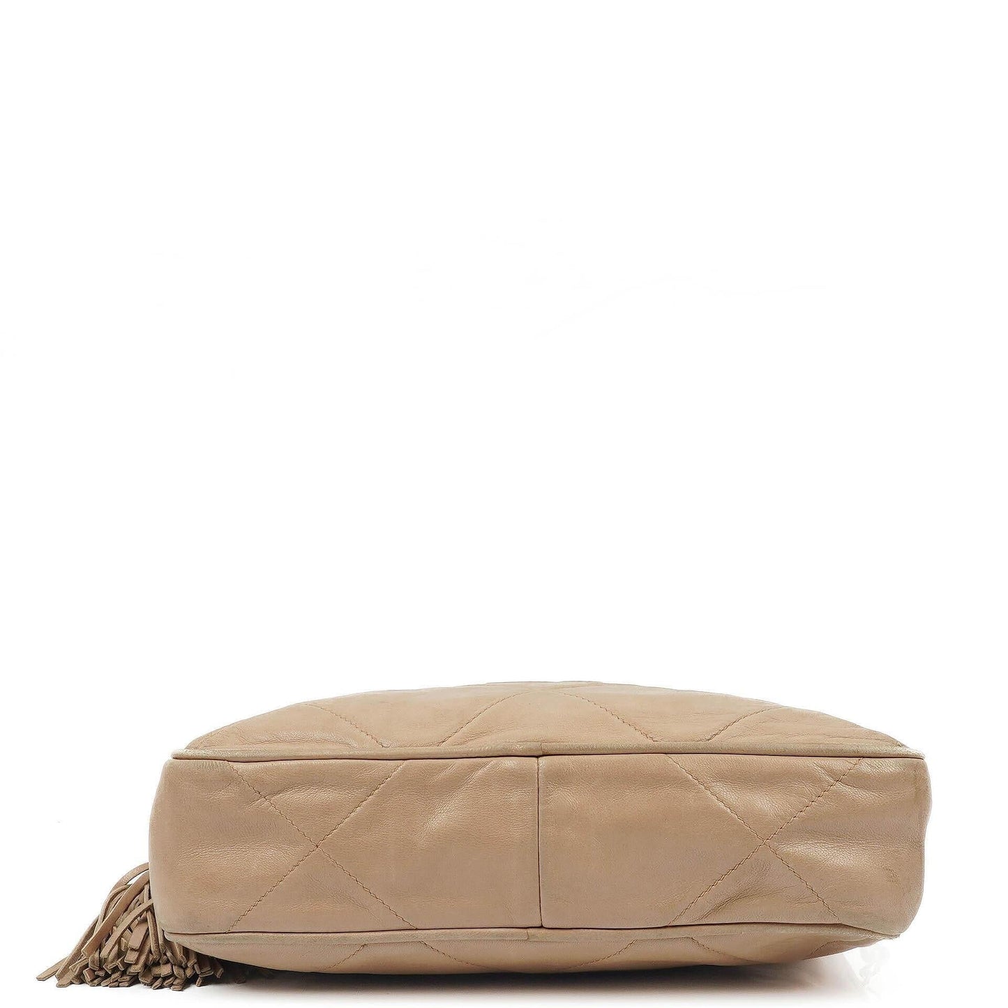Chanel Camera Tassel In Beige Quilted Lambskin