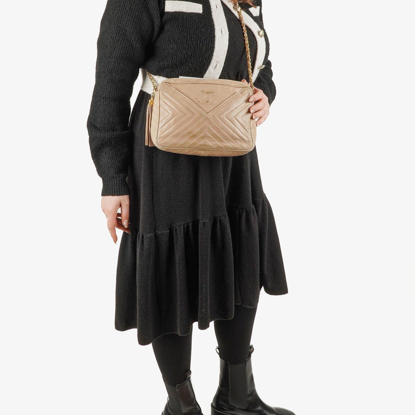 Chanel Camera Tassel Leather Crossbody Bag