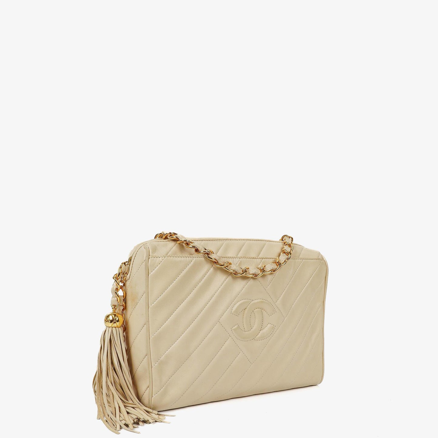 Chanel Camera Tassel Leather Front Pocket Crossbody Bag