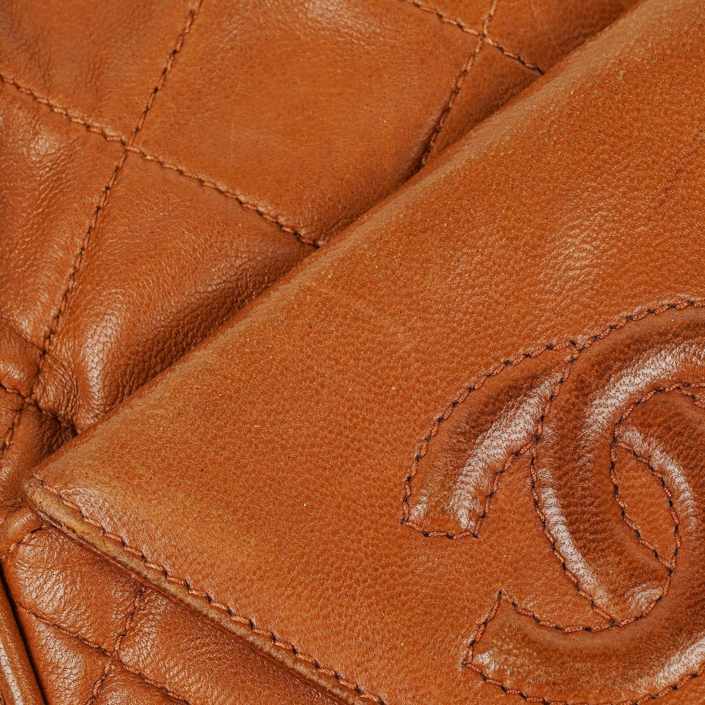 Chanel Camera Tassel Small Brown Quilted Lambskin CC Front Pocket