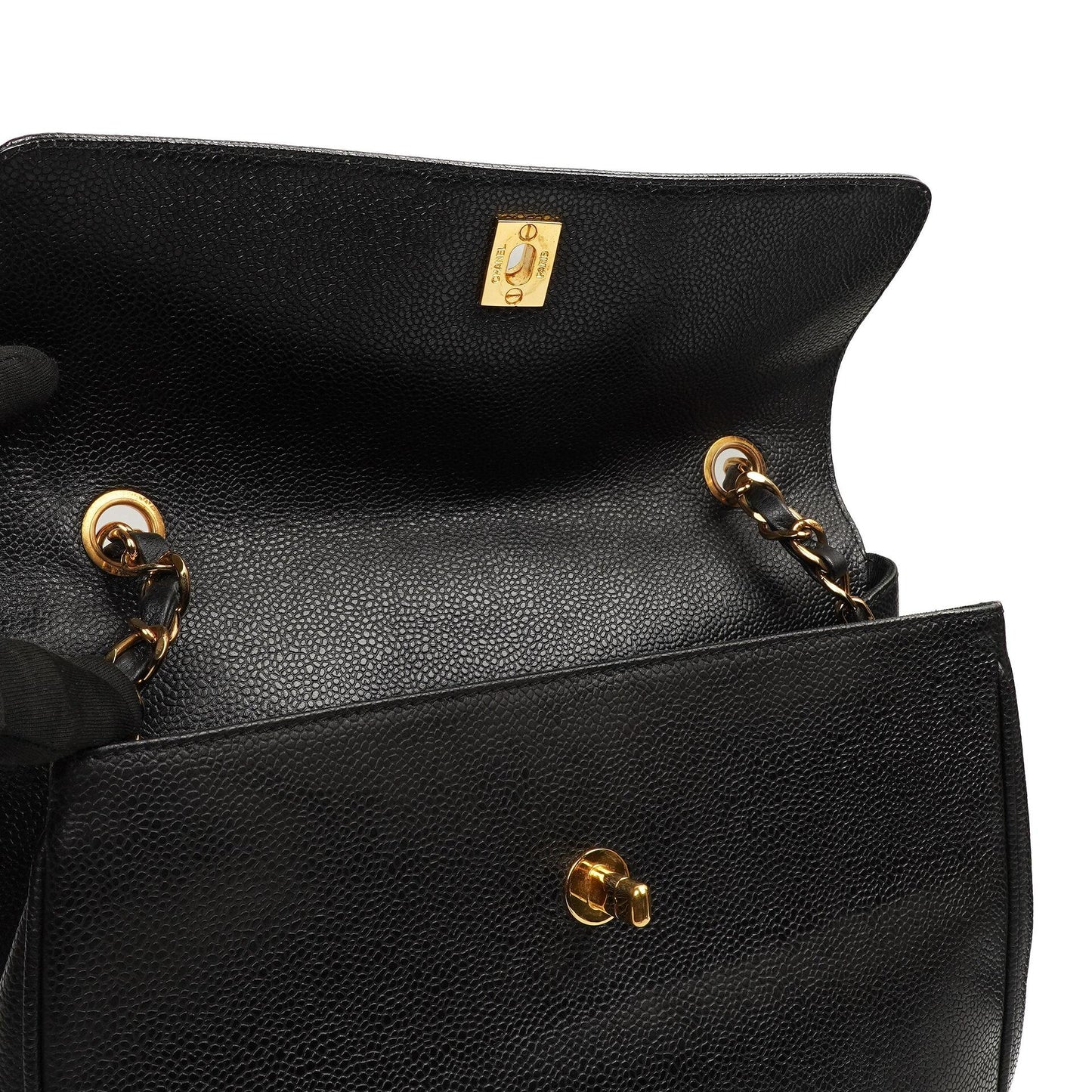 Chanel Caviar CC Flap Shoulder Bag, 24K Gold-Plated Hardware