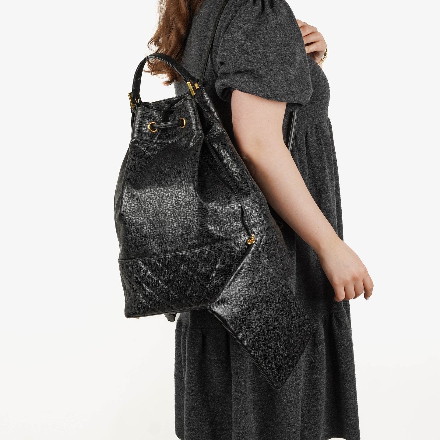 Chanel Caviar Quilted Drawstring Backpack