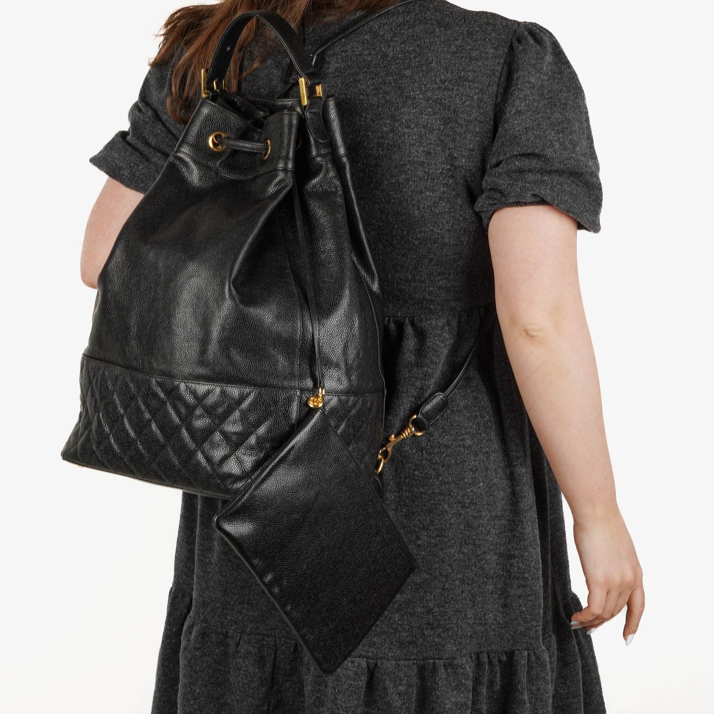 Chanel Caviar Quilted Drawstring Backpack