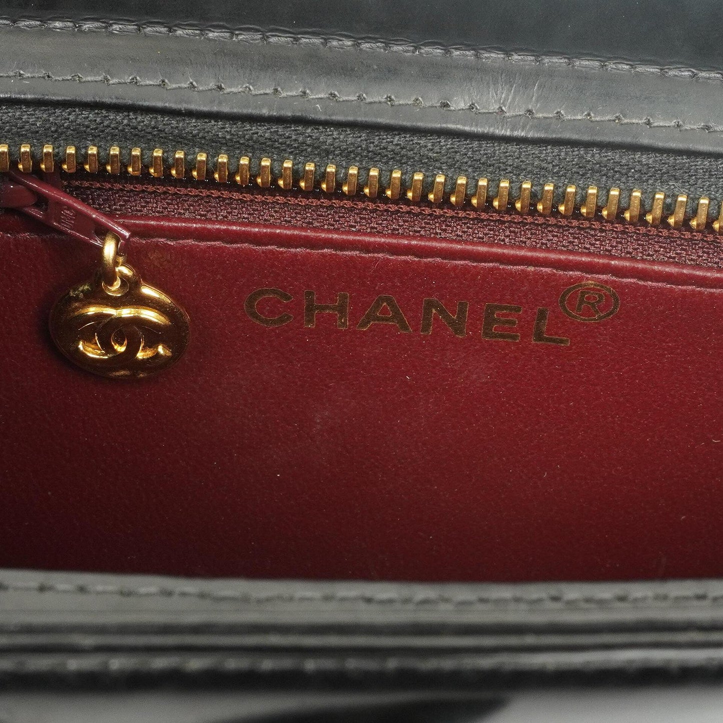 Chanel CC Black Leather Wristlet Bag 24K Gold-Plated Hardware, 1996-1997