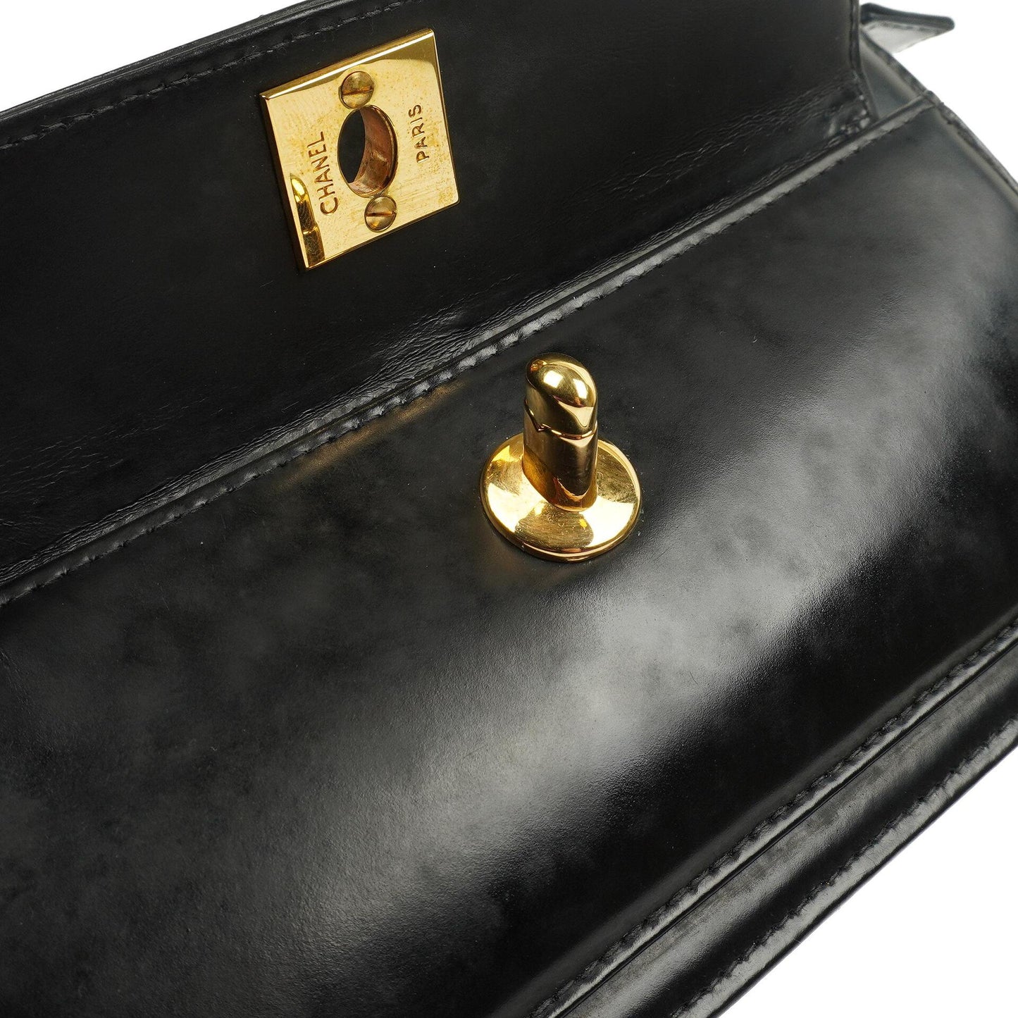 Chanel CC Black Leather Wristlet Bag 24K Gold-Plated Hardware, 1996-1997