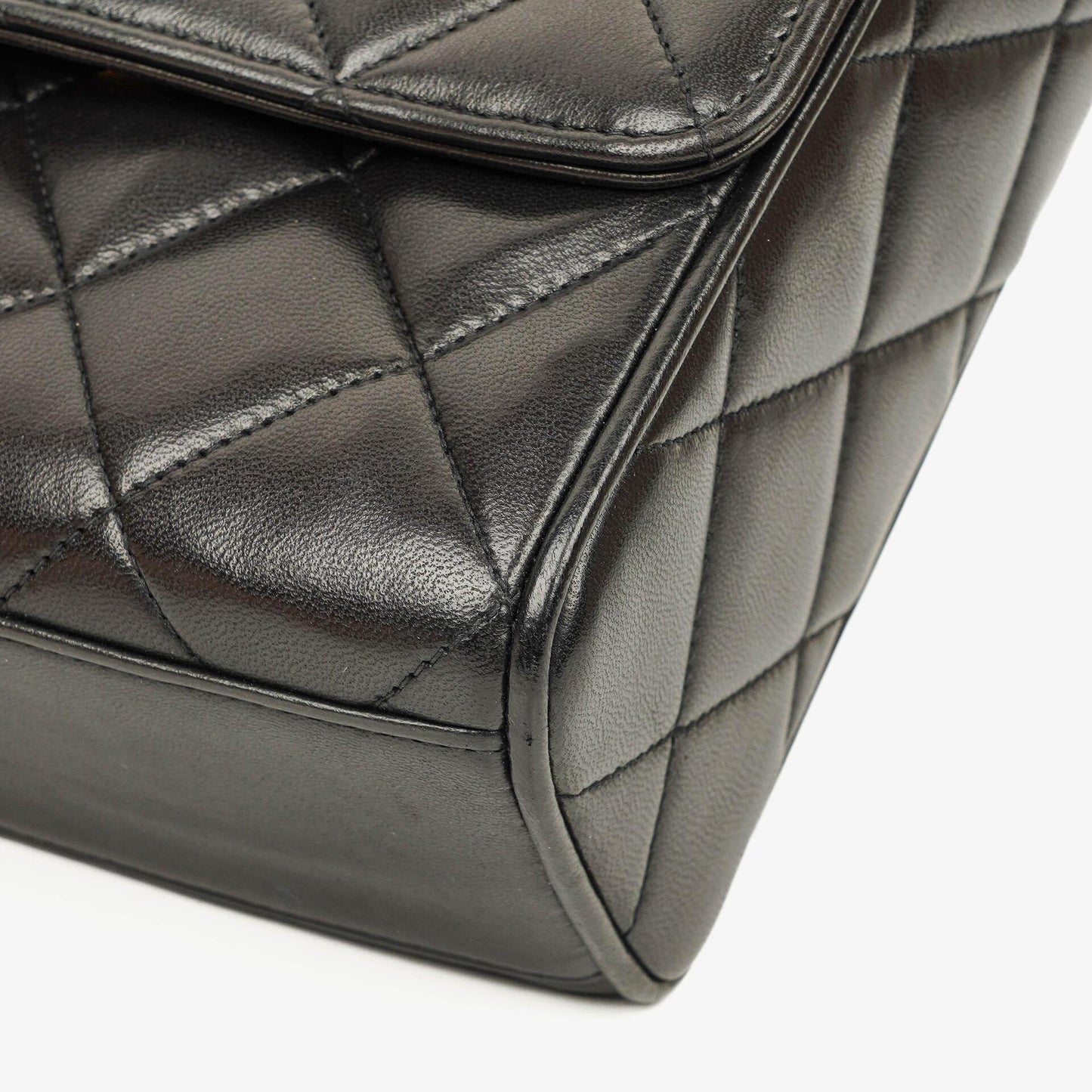 Chanel CC Black Quilted Lambskin Crossbody Messenger Bag