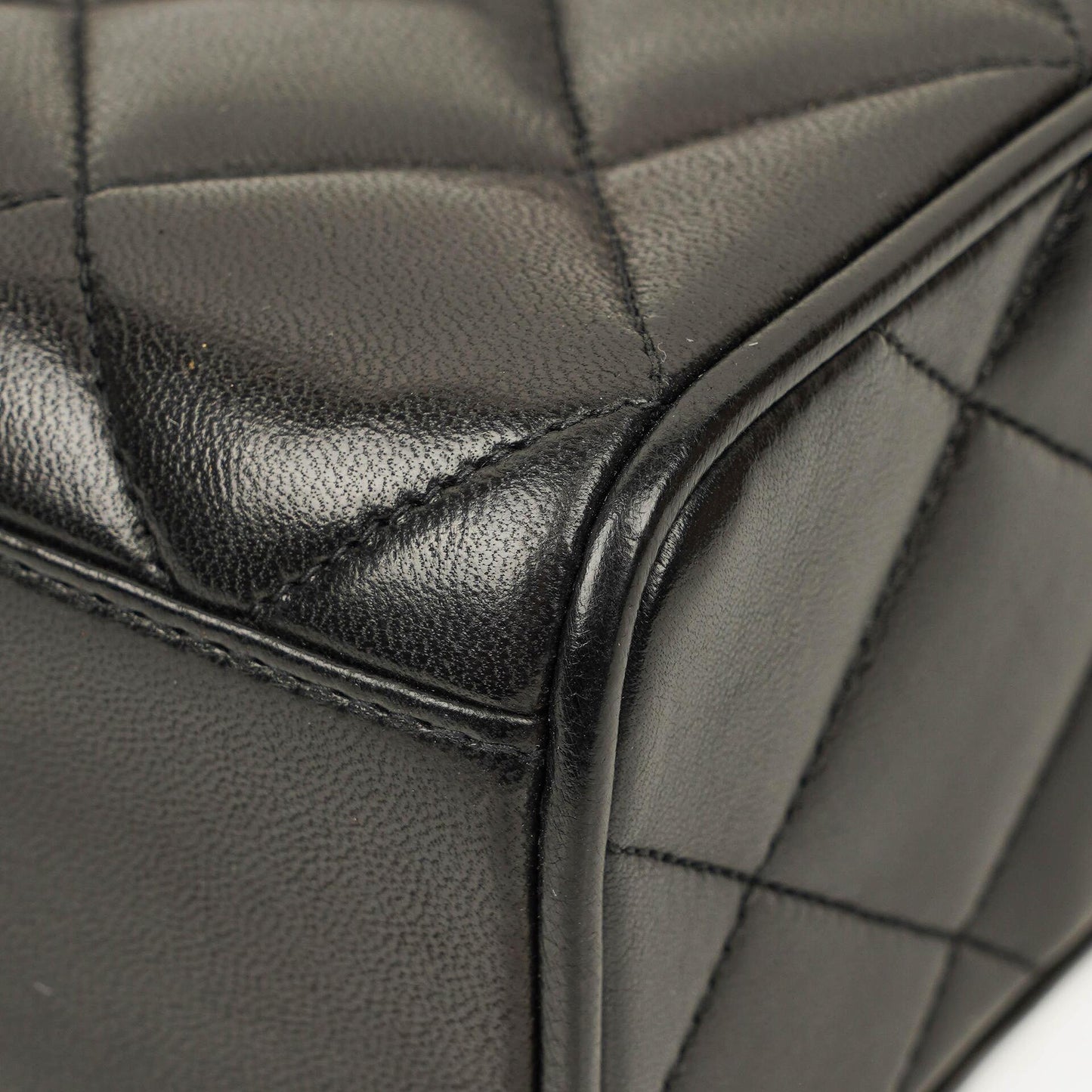 Chanel CC Black Quilted Lambskin Crossbody Messenger Bag