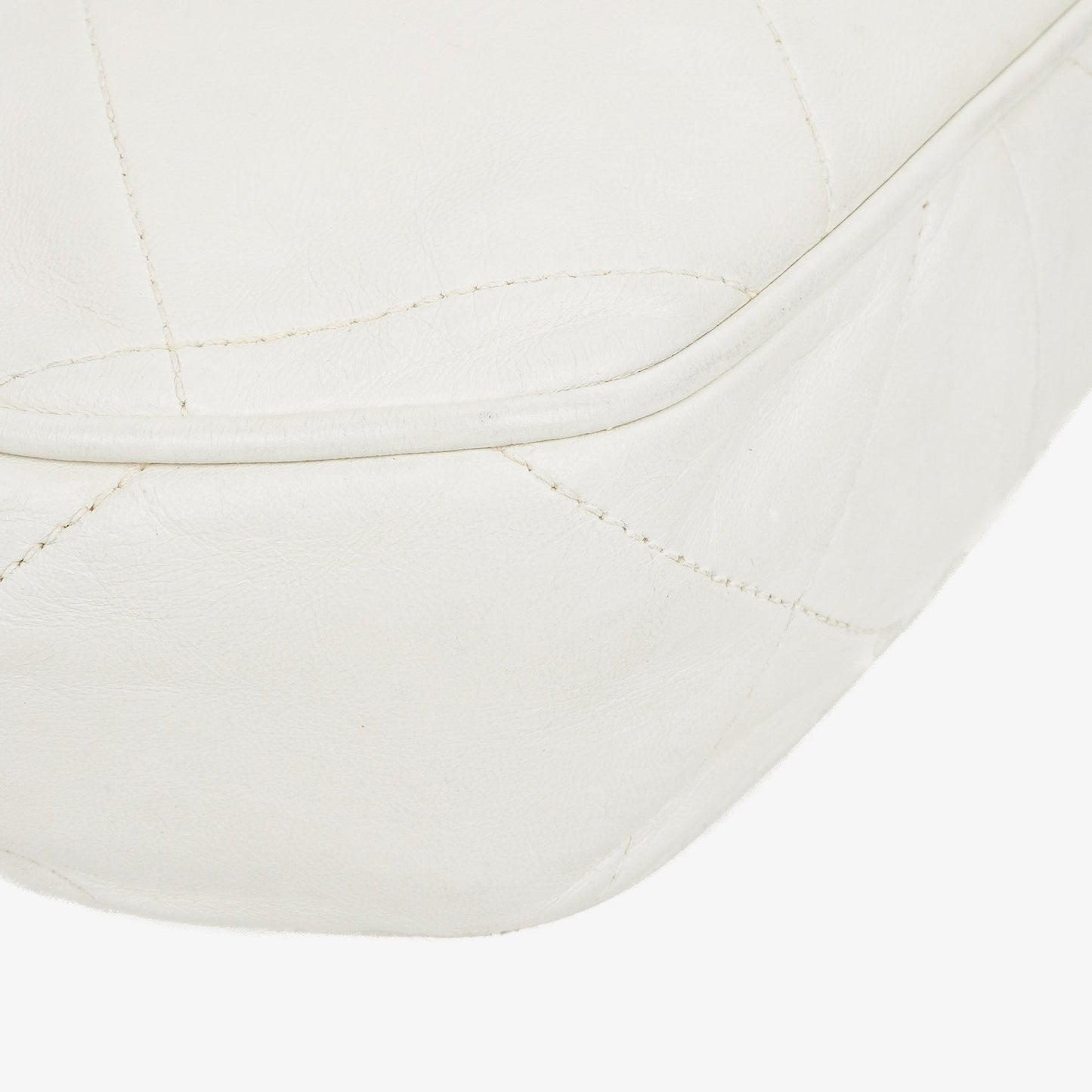 Chanel CC Double Chain White Shoulder Bag